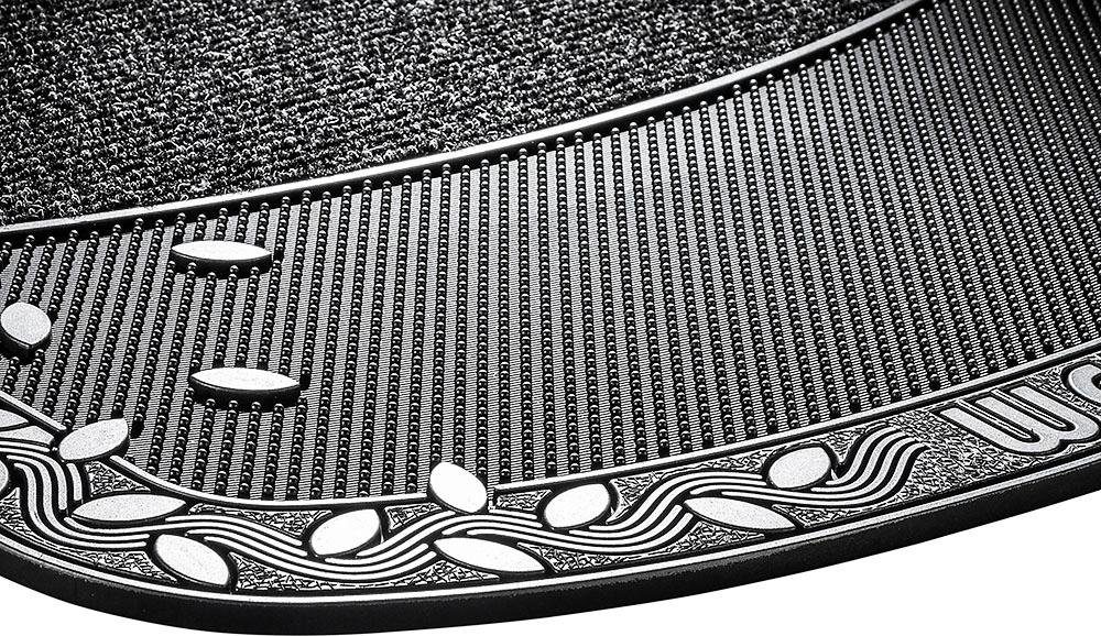 Home2Fashion Mat TC Clean Leaves Vuilafstotende mat, met tekst, robuust, geschikt voor binnen en buiten