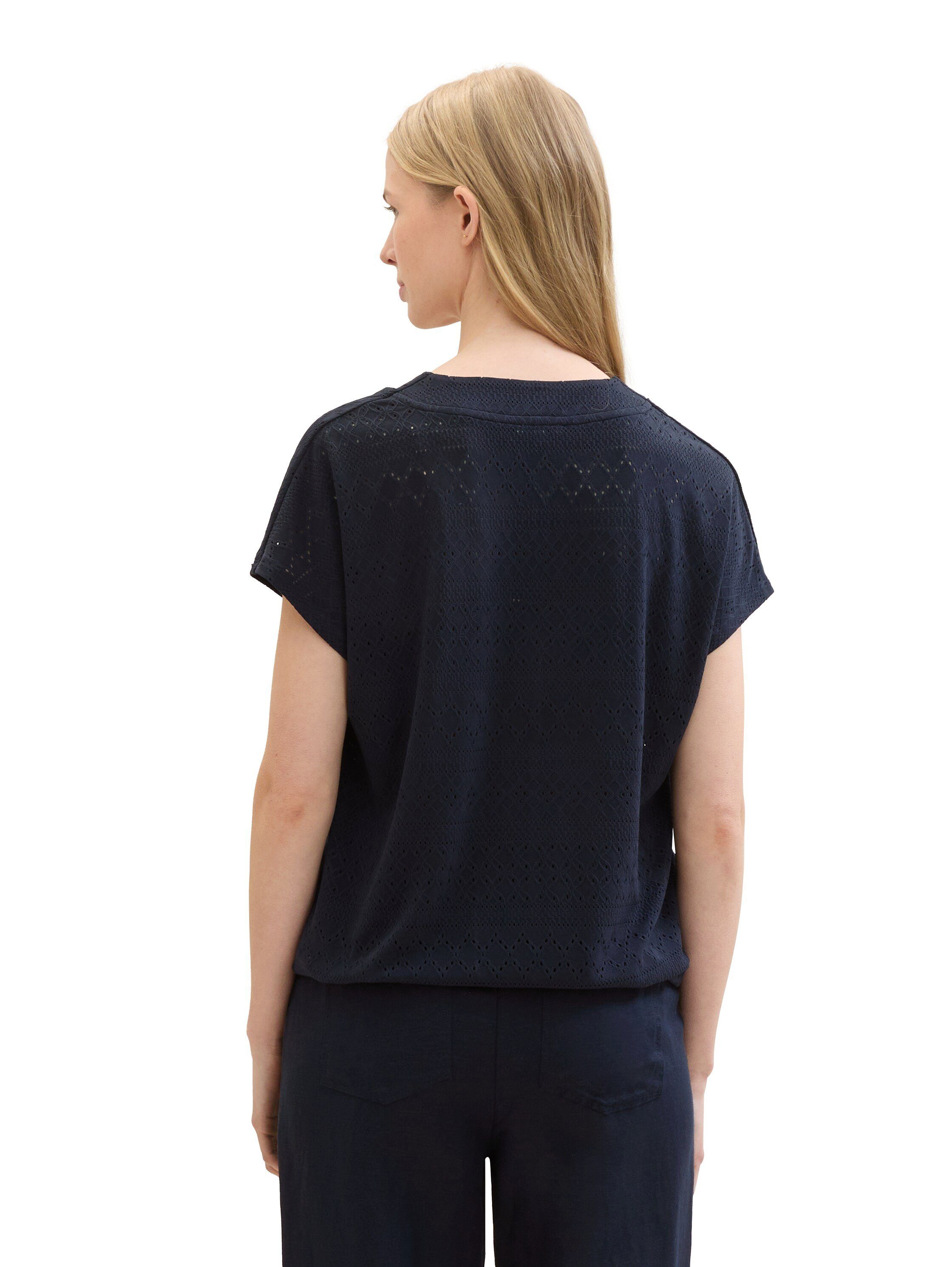 Tom Tailor T-shirt met jacquardpatroon