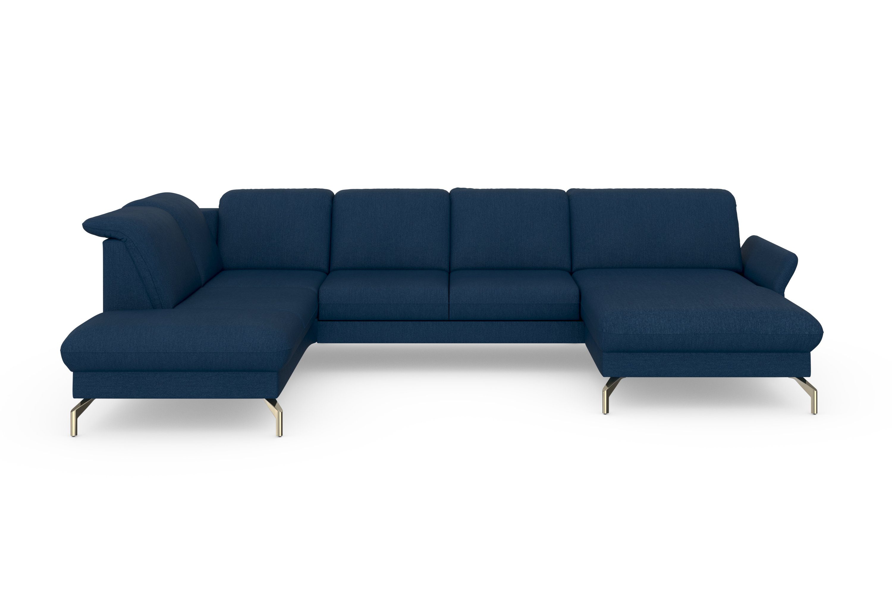 sit&more Zithoek Fashion U-vorm naar keuze met verstelbare hoofdsteun, uittrekzitting, motorisch, nikkel poten