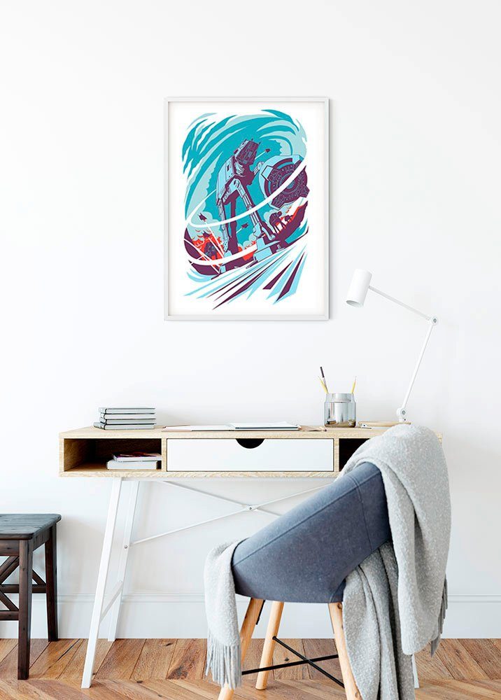 Komar Wanddecoratie Star Wars Classic Vector Hoth Wanddecoratie voor de kinderkamer - zonder lijst (1 stuk)