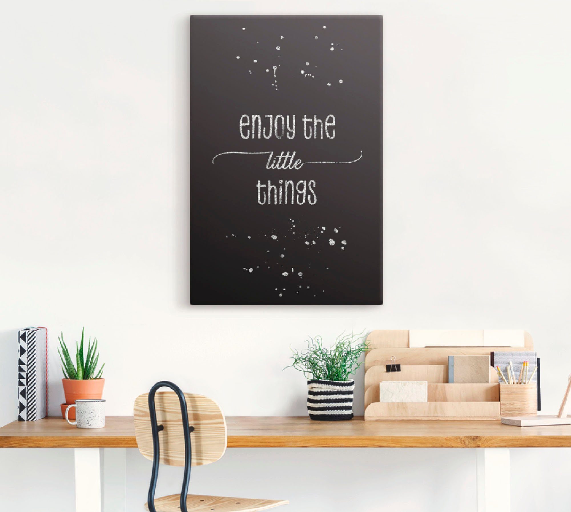 Artland Artprint op linnen Geniet van de kleine dingen I
