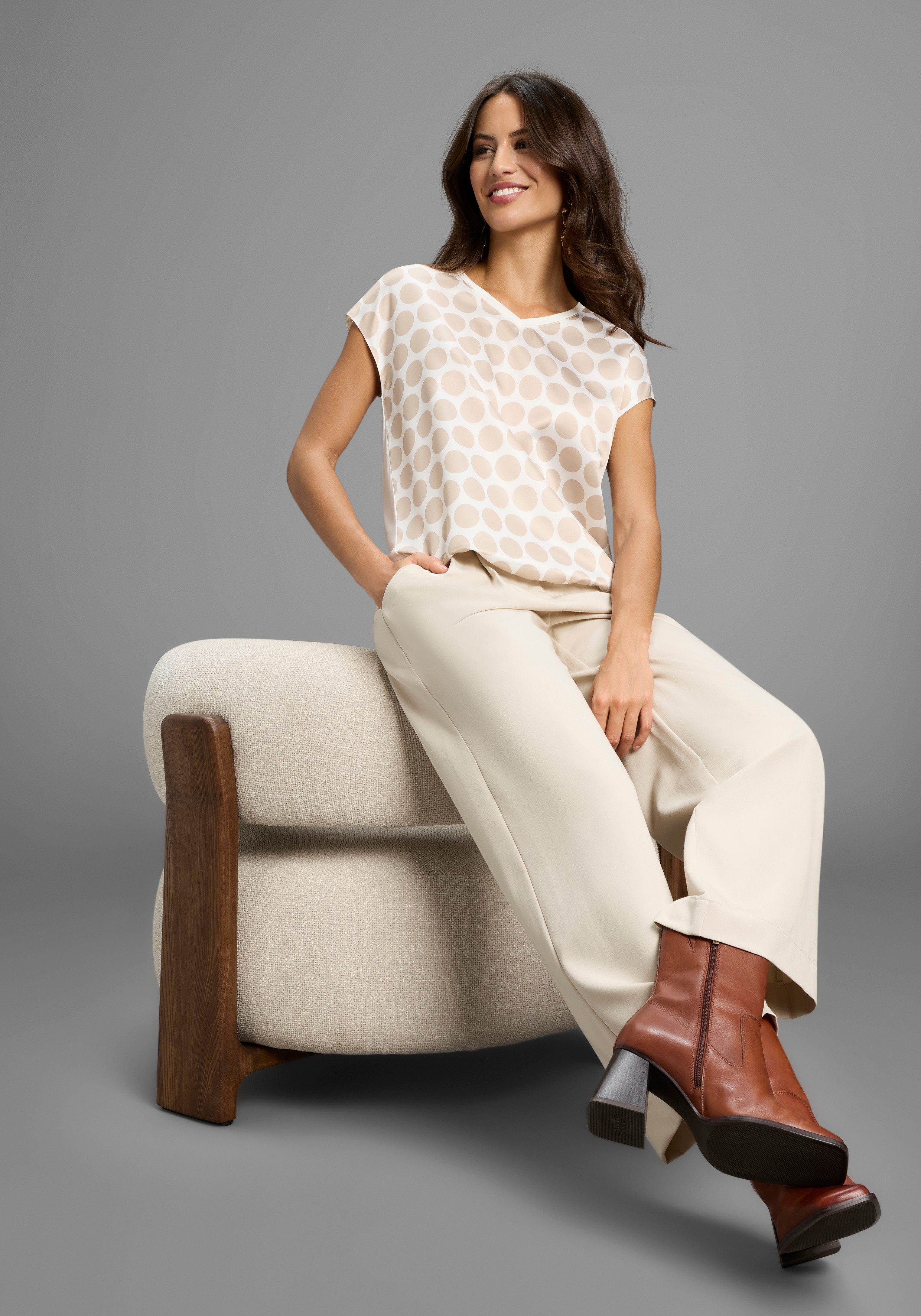 Laura Scott Overhemdblouse in stipdesign - nieuwe collectie