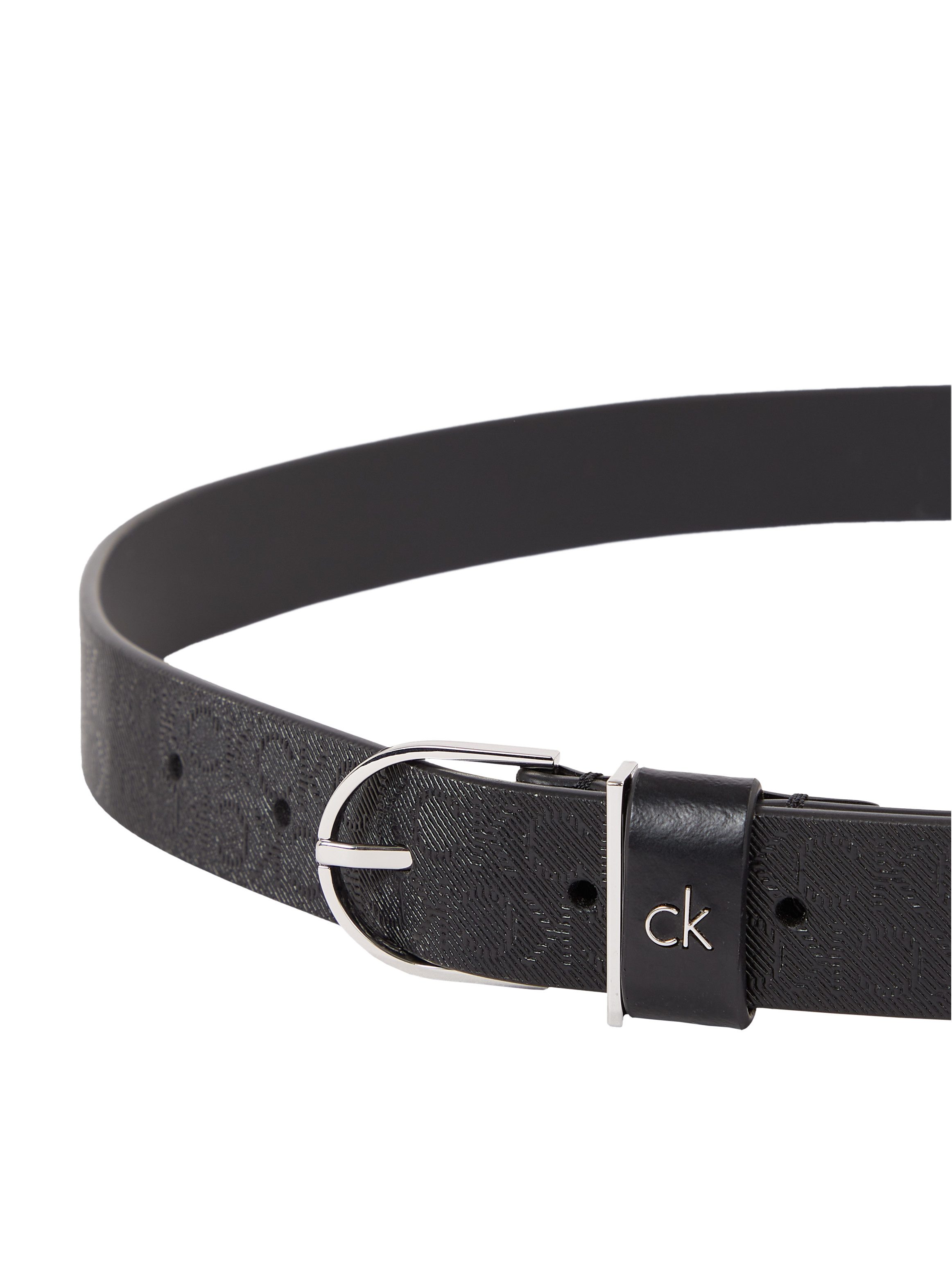 Calvin Klein Leren riem CK METAL ROUND BUCKLE 2.5_MONO