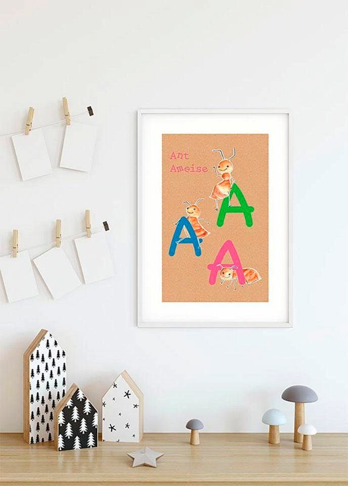 Komar Wanddecoratie ABC animal A Wanddecoratie - zonder lijst (1 stuk)