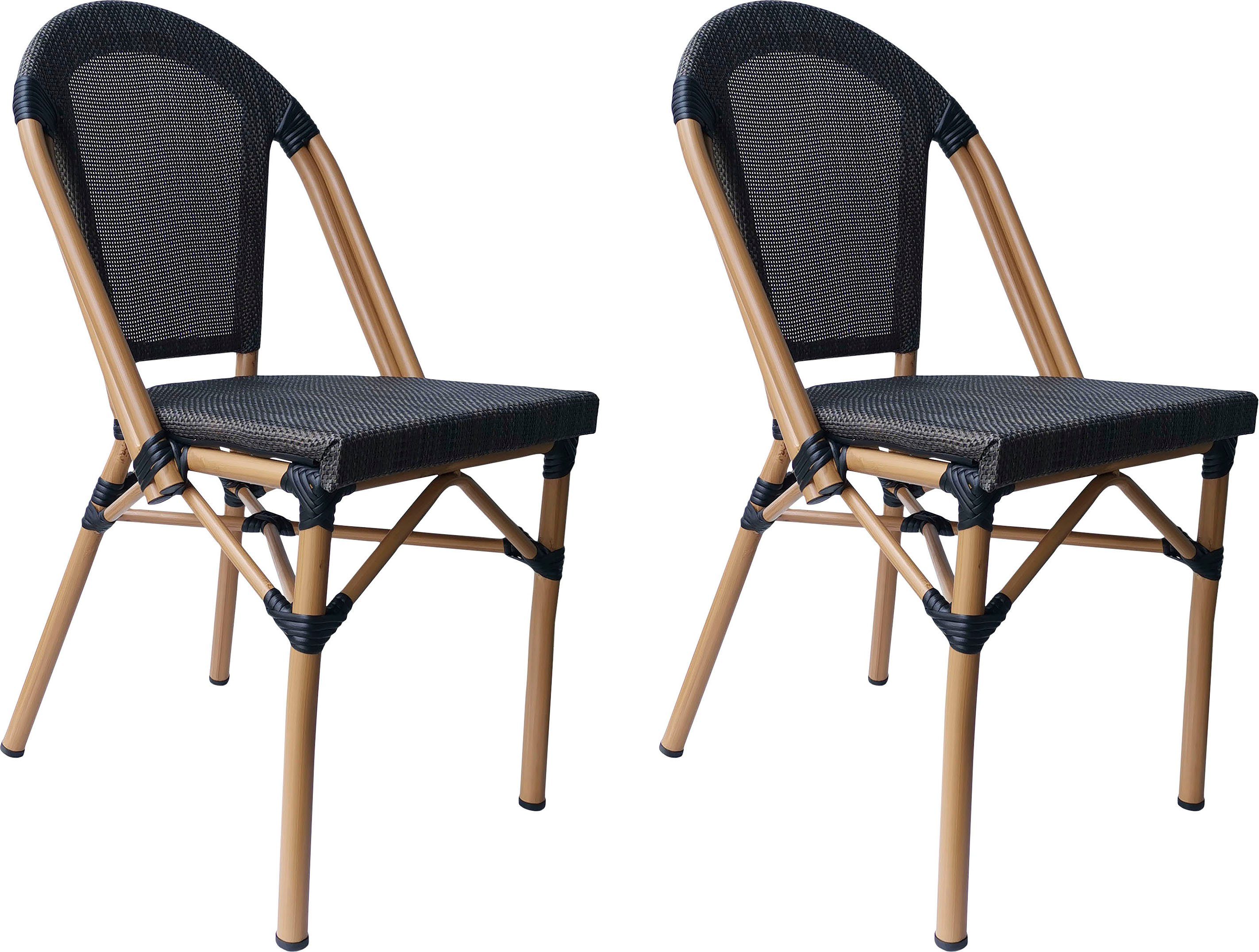 SIT Stapelstoel (set, 2 stuks) gestoffeerde stoelen bruin