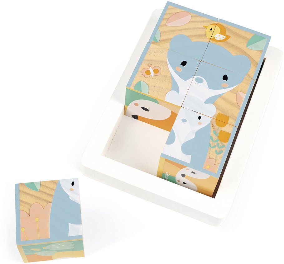 Janod Kubus puzzel Pure, blad met 6 blokken