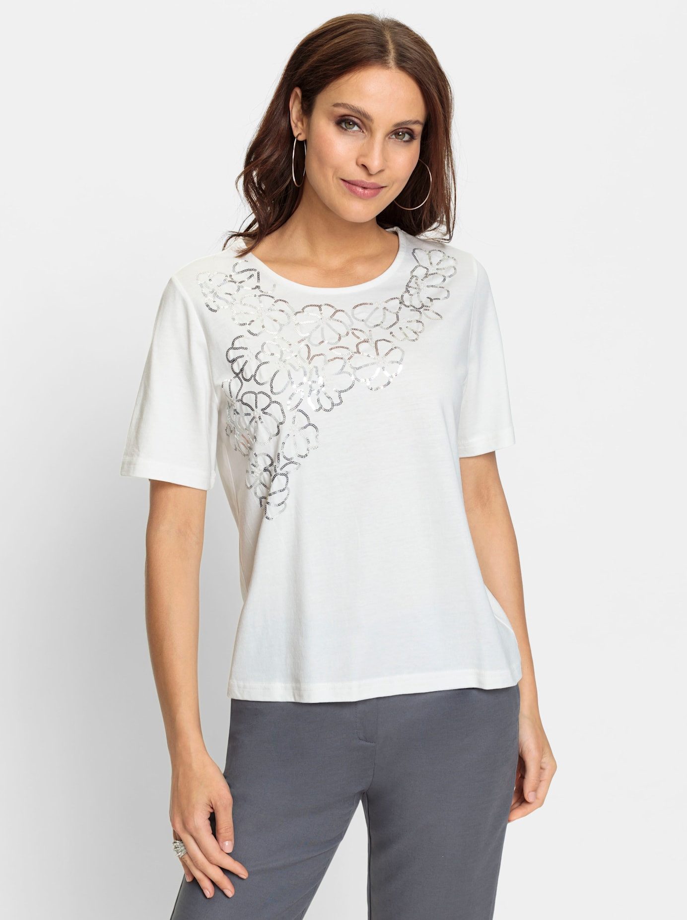 Lady Shirt met ronde hals Shirt met korte mouwen (1-delig)