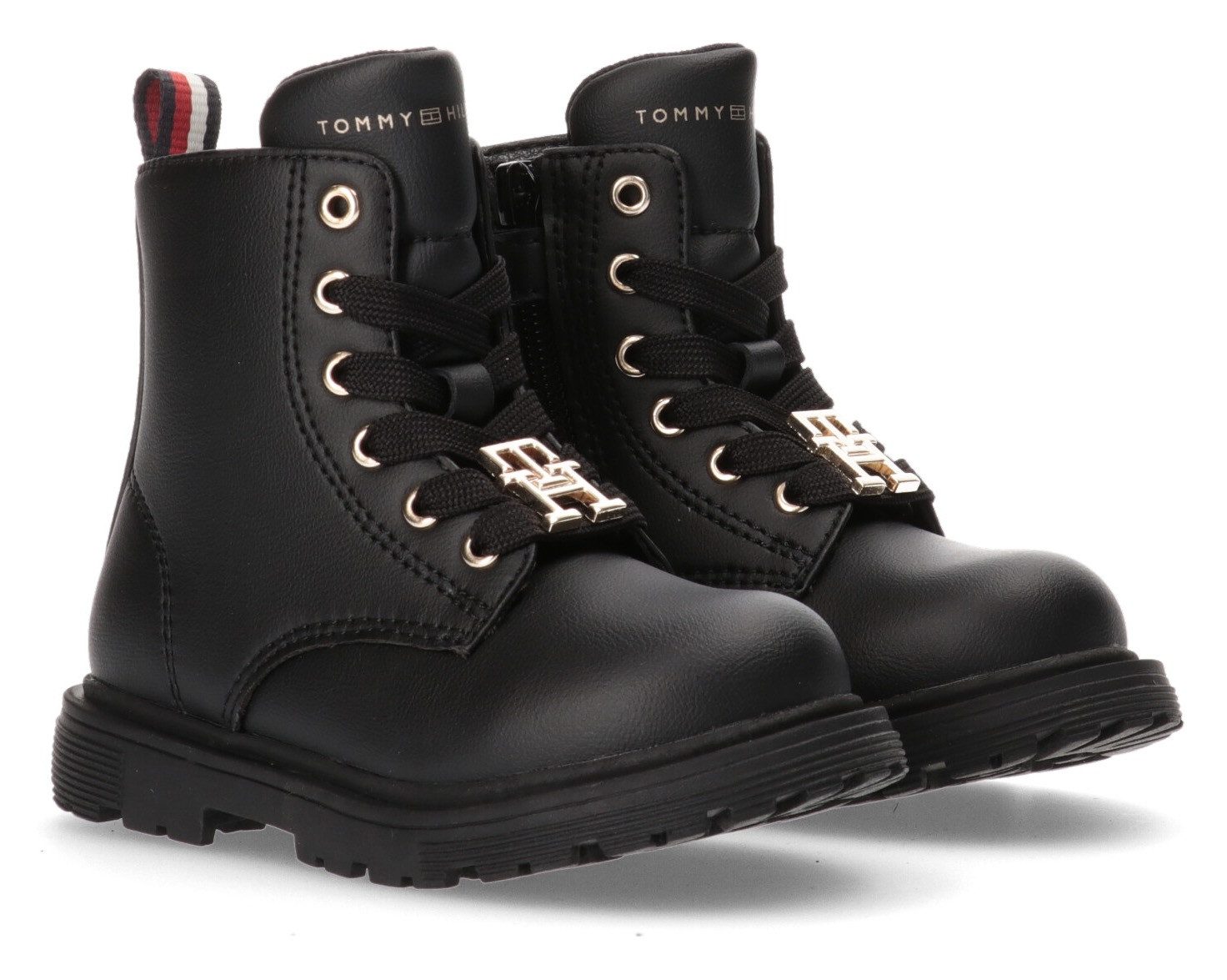 Tommy Hilfiger Veterschoenen Winterlaarzen, veterschoenen, laarzen met gouden logo-embleem