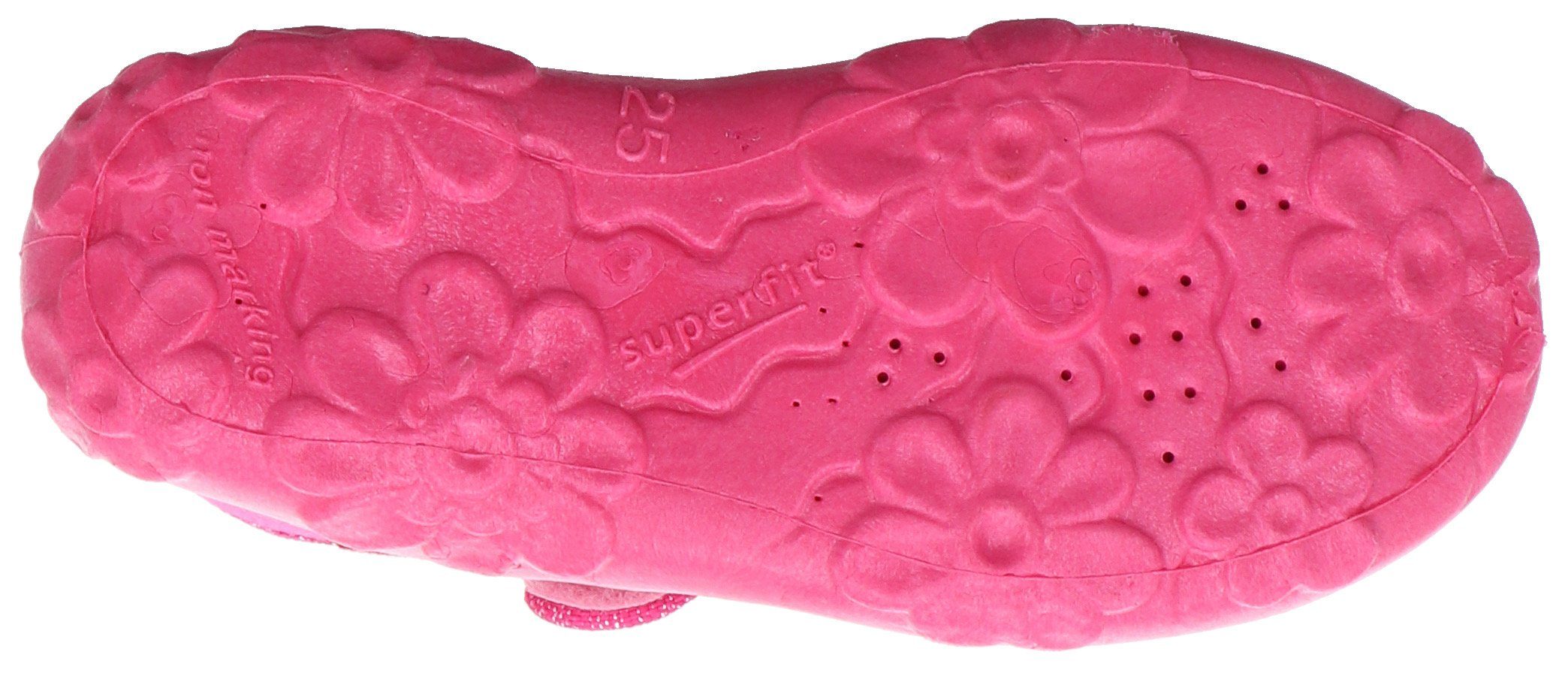 Superfit Pantoffels BONNY WMS: middel , kleuterschoen met eenhoorn-print, maat sjabloon te downloaden