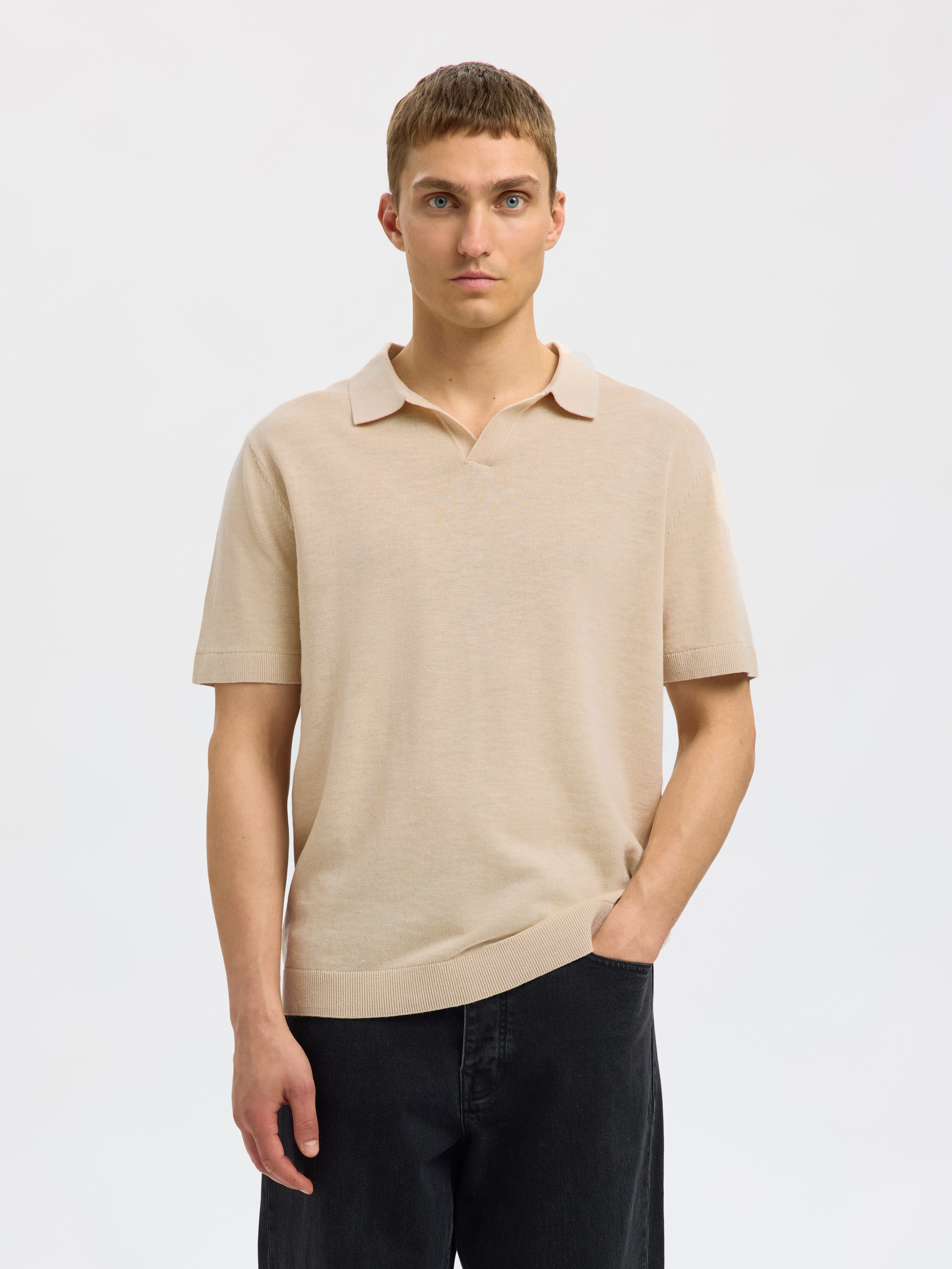 SELECTED HOMME Poloshirt SLHMATTIS SS KNIT SUN OPEN POLO NOOS