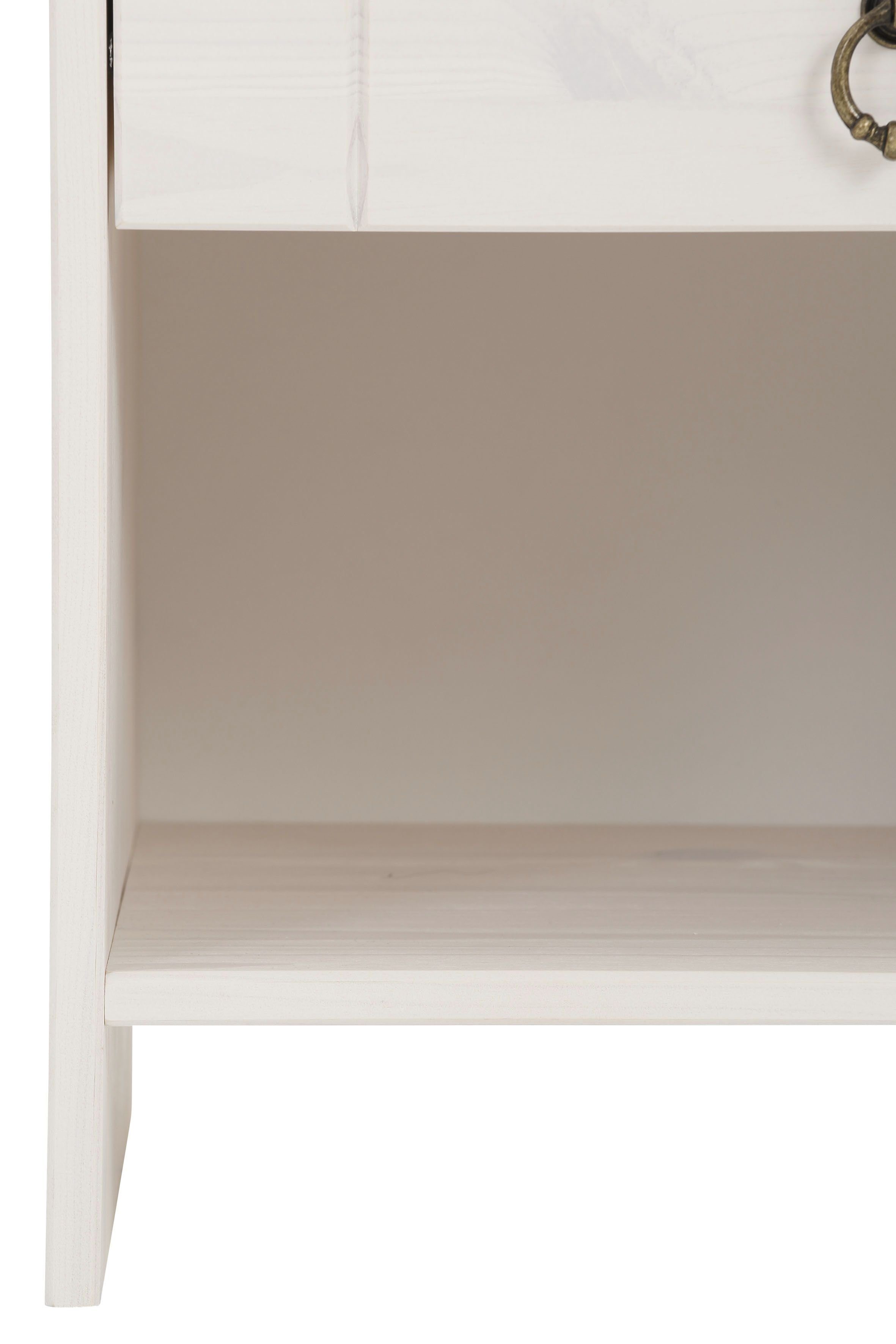Home affaire Nachtkastje Indra Nachtkastje met decoratief freeswerk, breedte: 50 cm