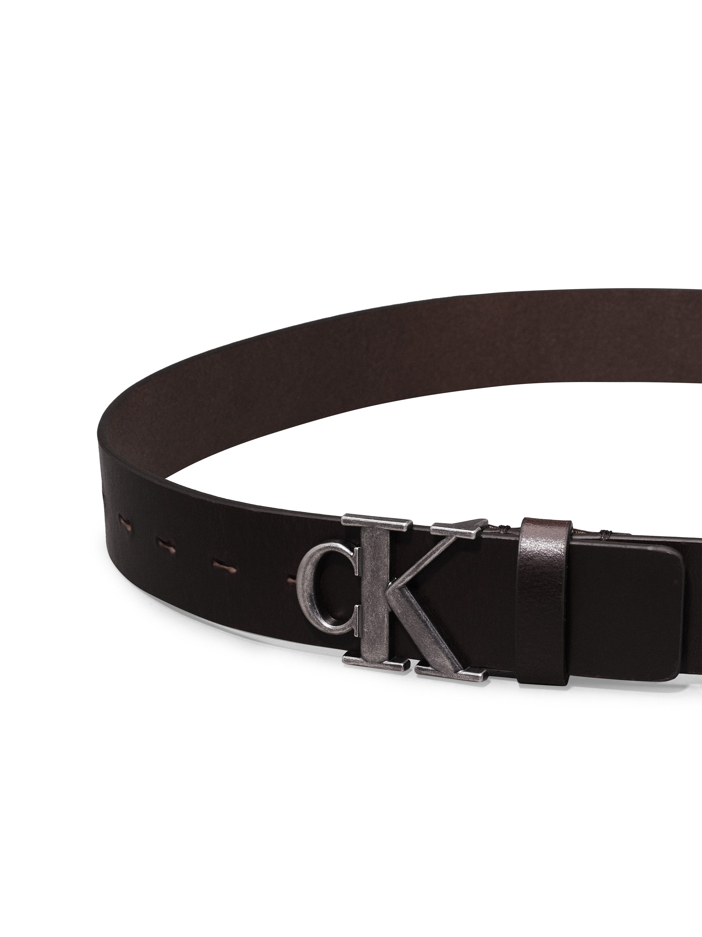 Calvin Klein Leren riem ROUND MONO PLAQUE LTHR BELT 35MM