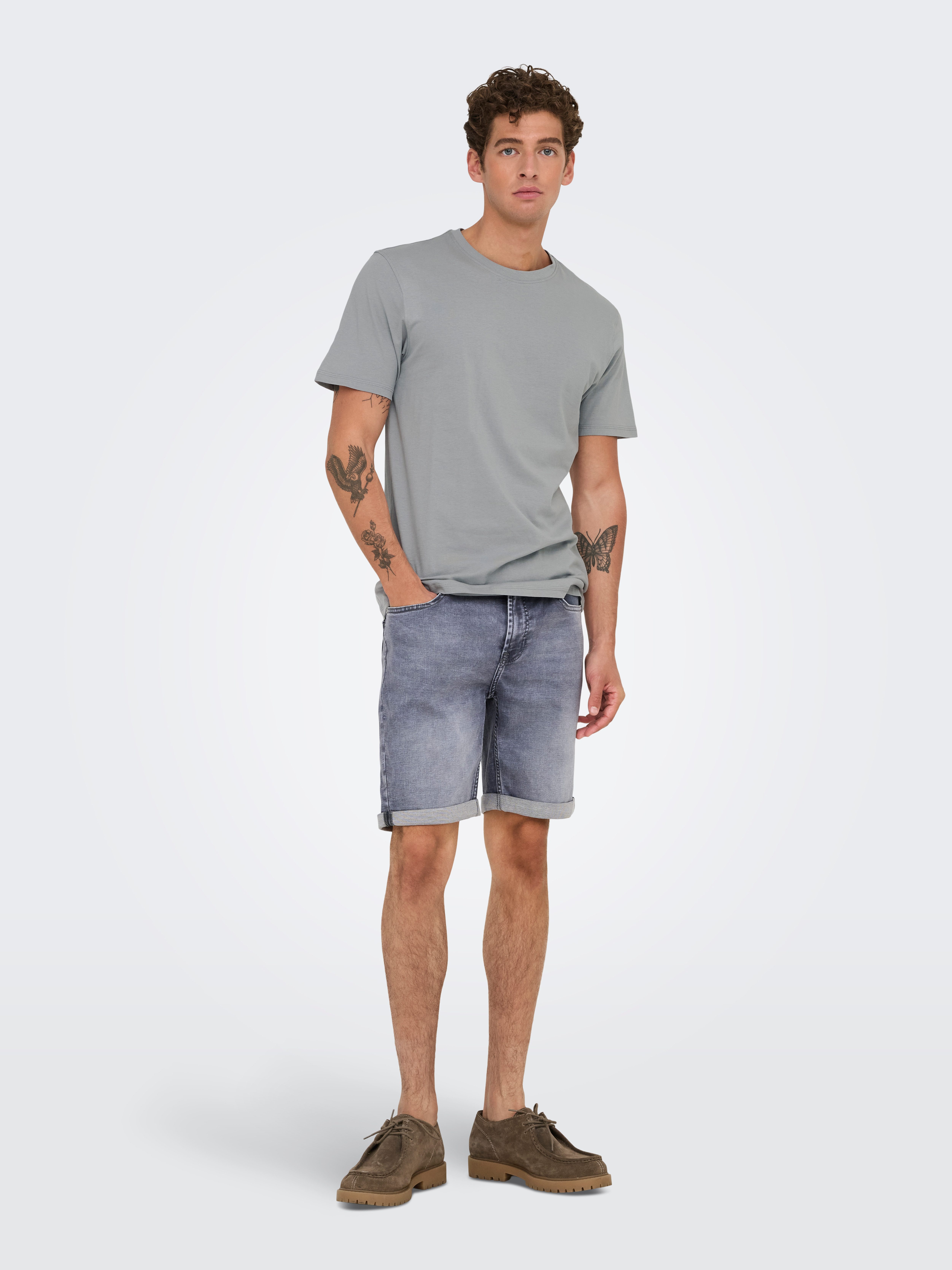 ONLY & SONS Shirt met ronde hals ONSMAX LIFE REG SS STITCH TEE