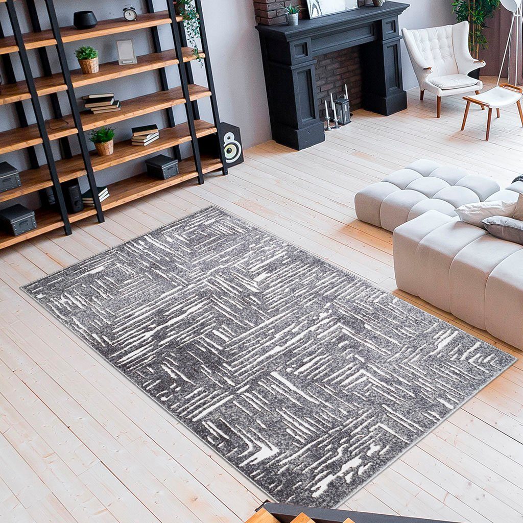 my home Vloerkleed Navid Kortpolig, hoog-laag structuur, 3D-ontwerp, modern, onderhoudsvriendelijk