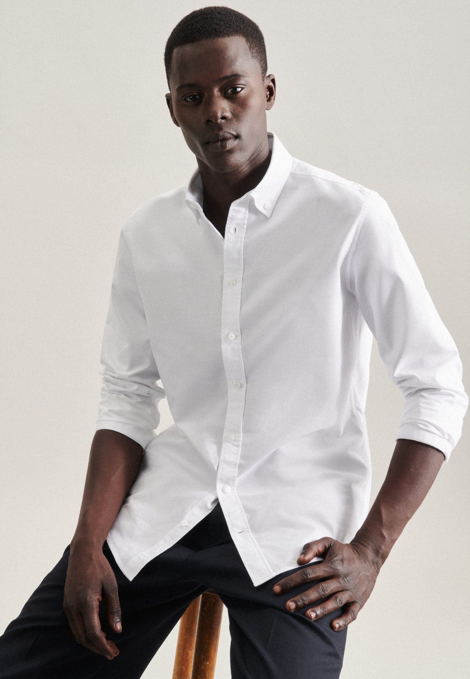 seidensticker Businessoverhemd X-Slim lange mouwen button-downkraag uni