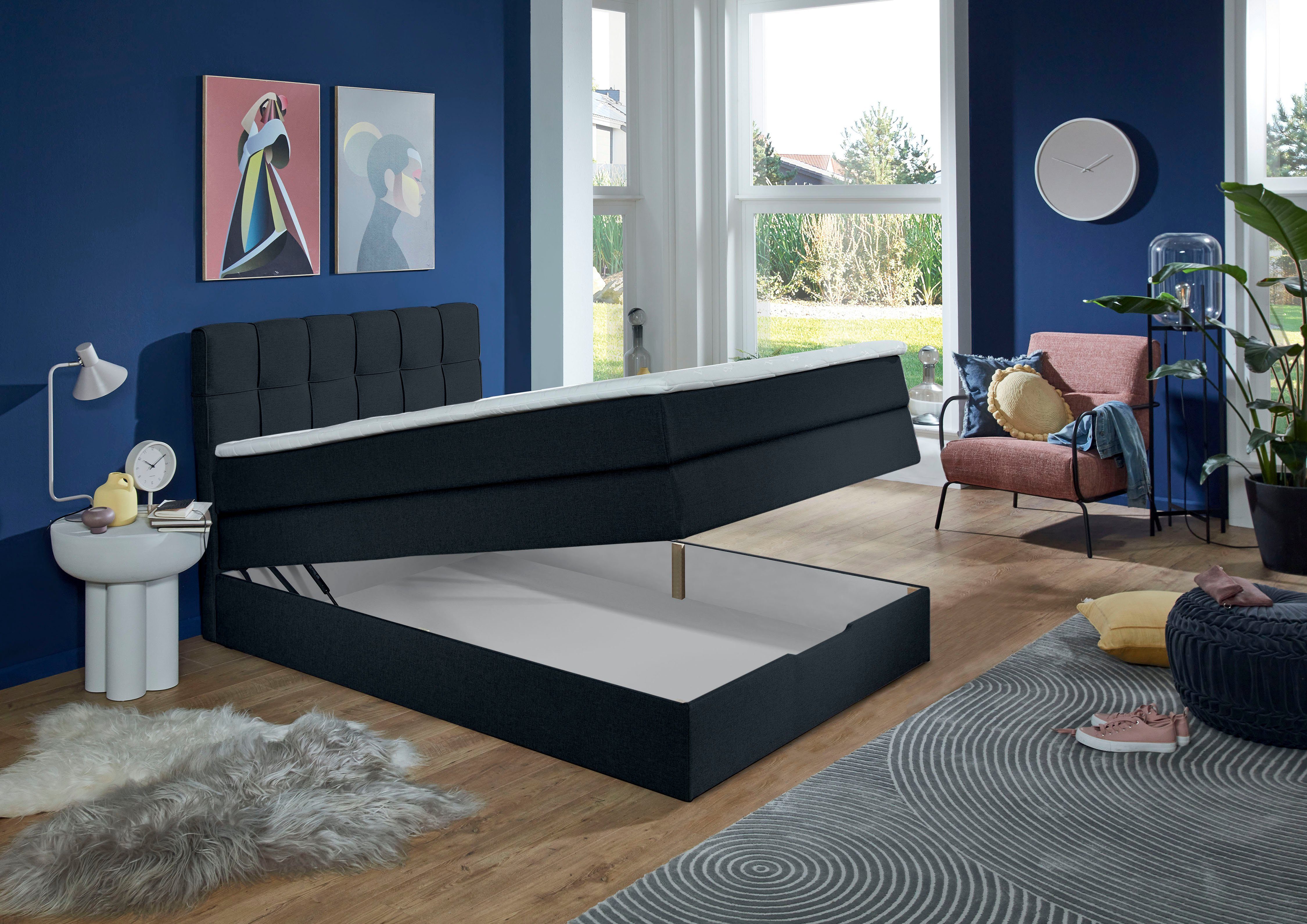 INOSIGN Boxspring Fornoli incl. topmatras en bedkist, h3 in twee matrassoorten
