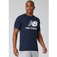 new balance t-shirt essentials stacked logo tee blauw