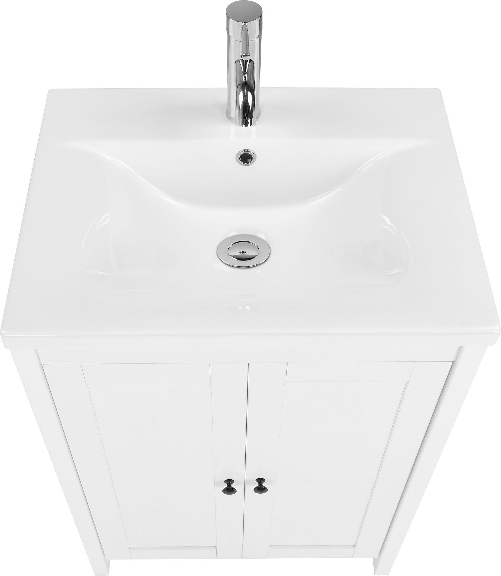 welltime Wastafelonderkast Aalborg Badkamermeubel in landelijke stijl, breedte 60 cm, inclusief wasbak