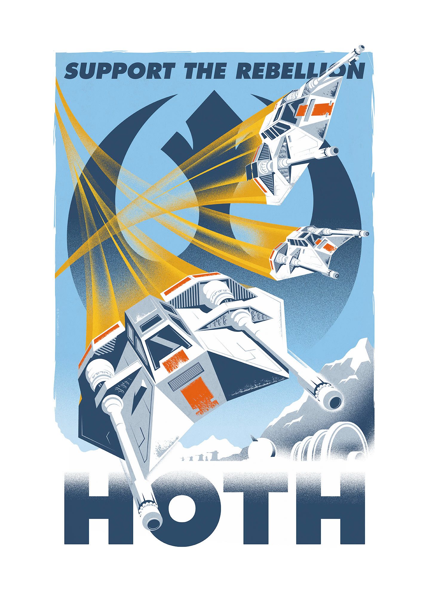 Komar Artprint Star Wars Hoth Temporary Headquarter 50 x 70 cm (breedte x hoogte) - kinderkamer, wandsticker (1 stuk)