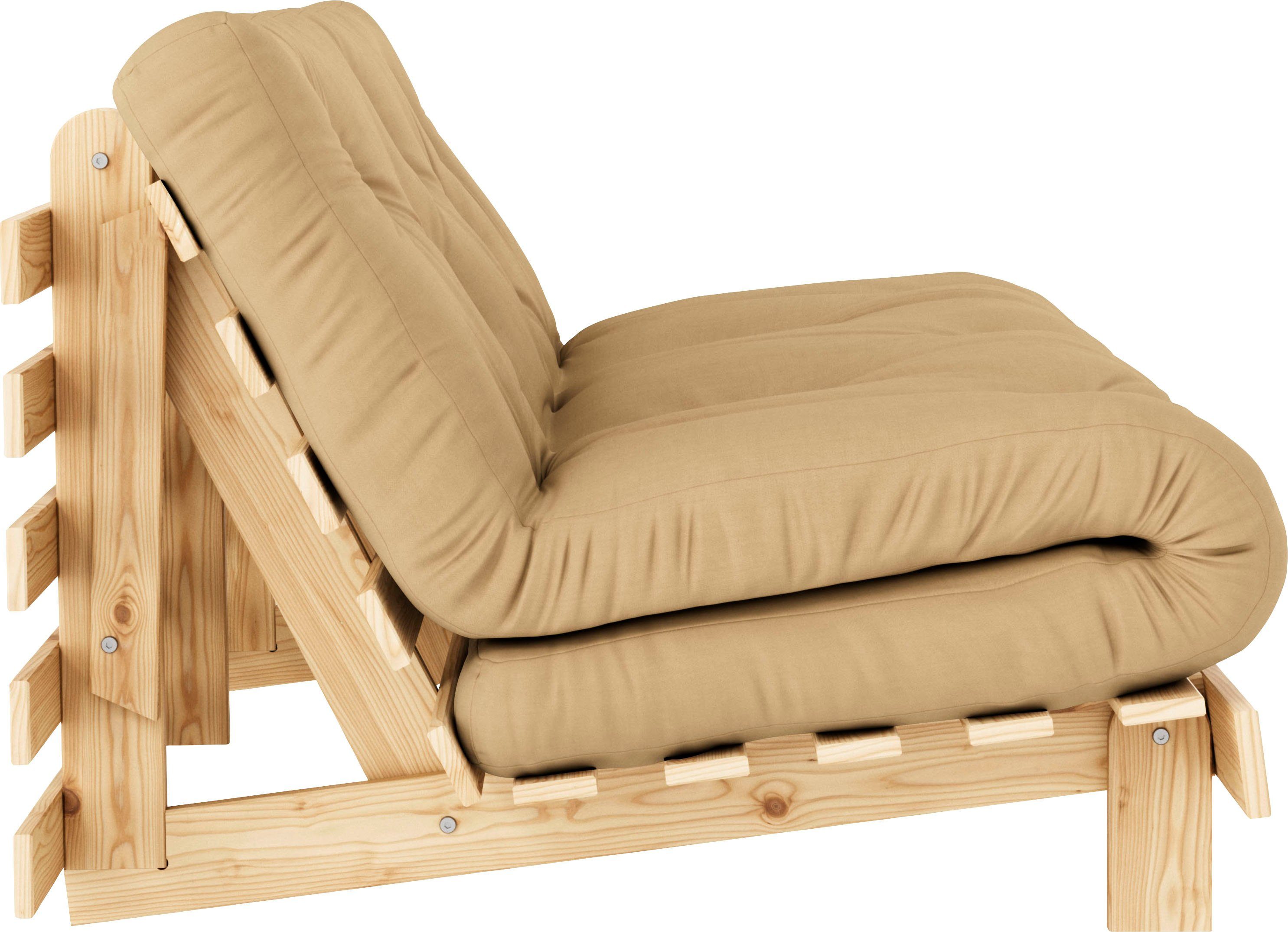 Karup Slaapbank Roots slaapbank, logeerbed, bank incl. futonmatras Ligoppervlak 90/140/160 x200 cm, FSC® gecertificeerd grenenhout