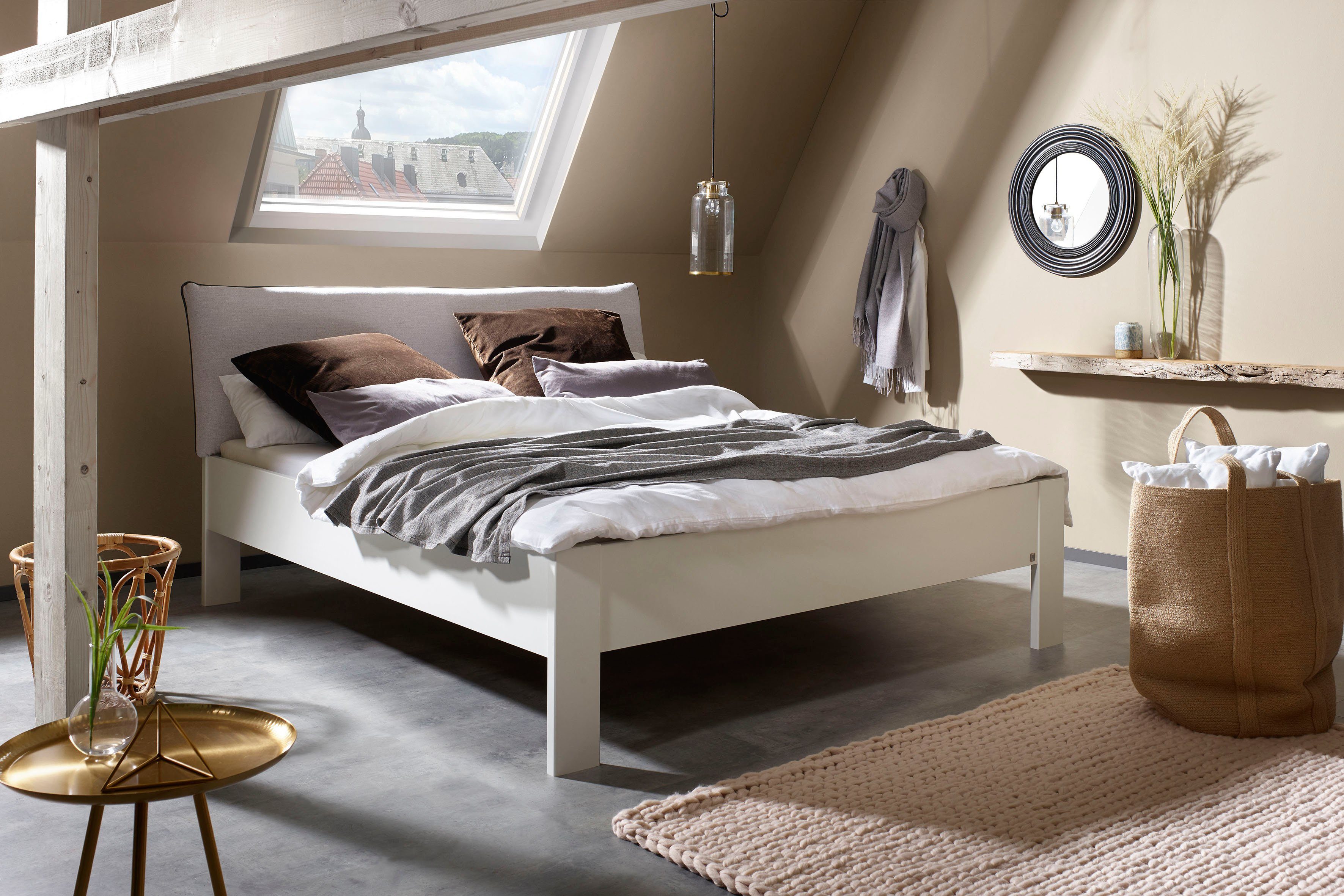 rauch Futonbed Aditio Hoofdbord weefstof met afgezette opstaande naad