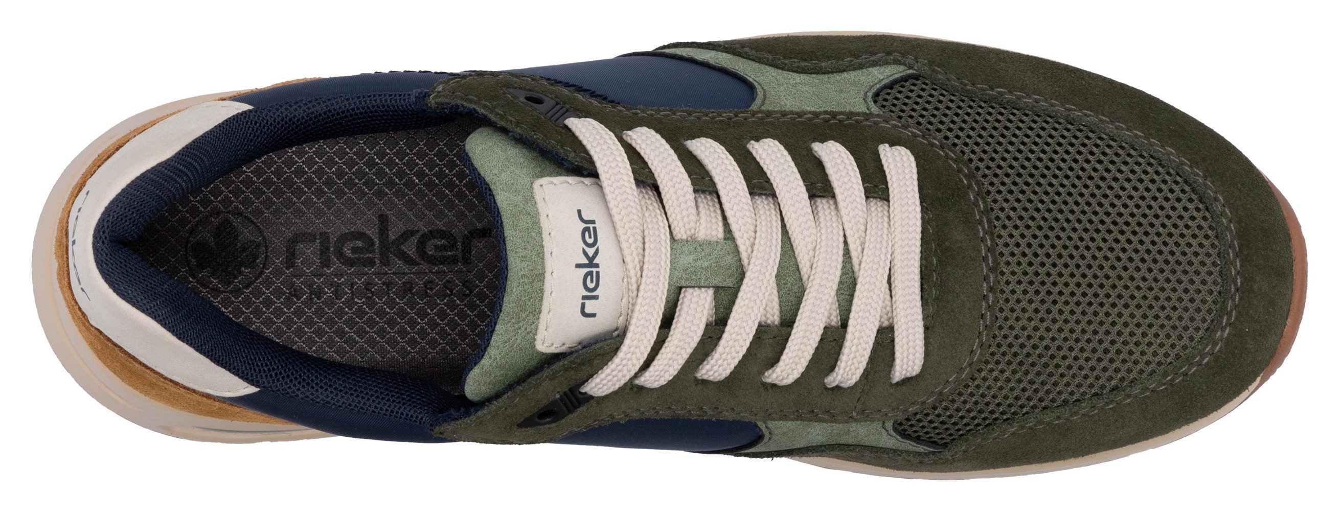 Rieker Sneakers veterschoen, lage schoen, vrijetijdsschoen met gepolsterde schachtversteviging