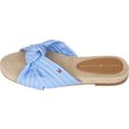tommy hilfiger slippers th stripes flat espadrille in smalle vorm blauw