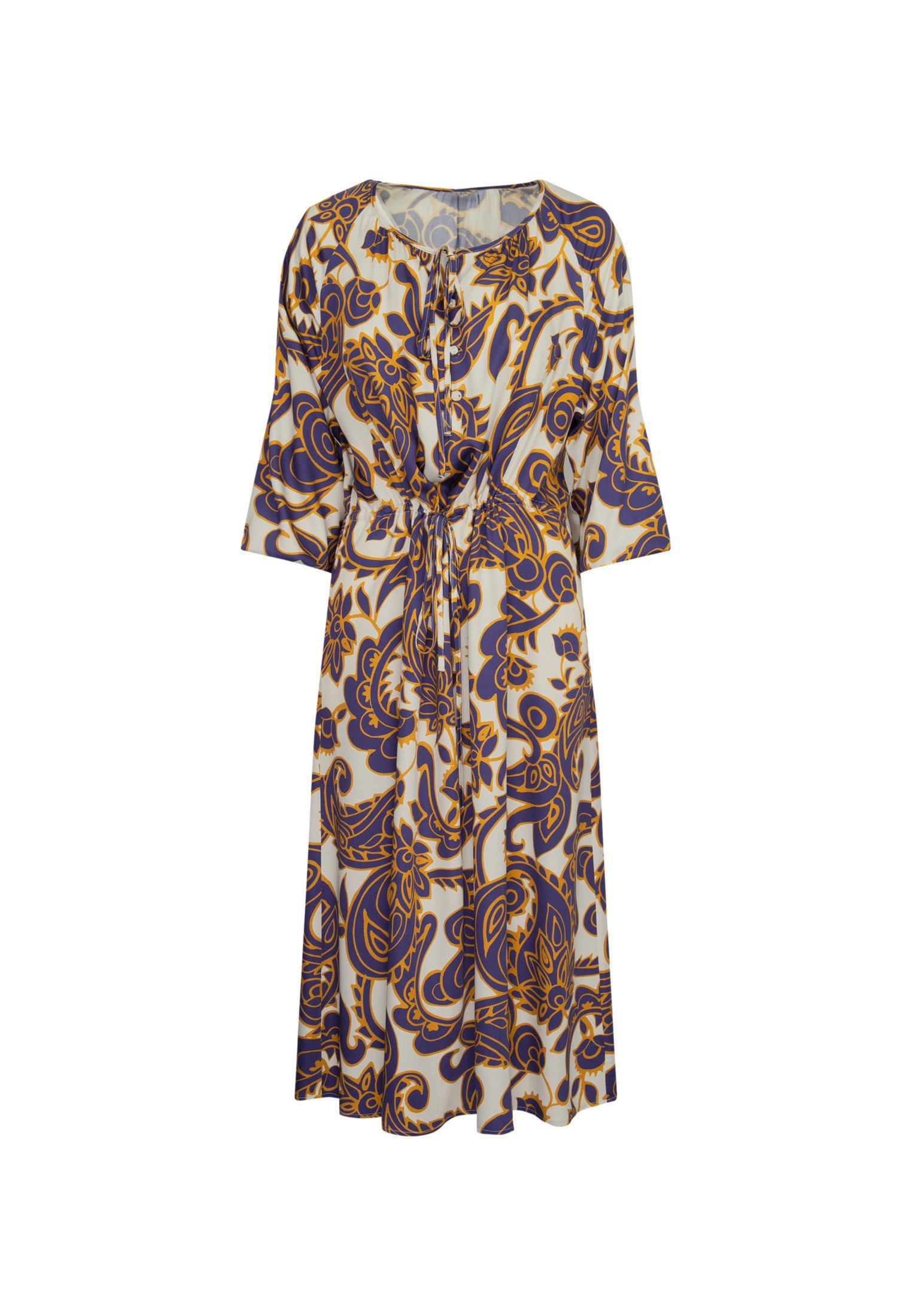 seidensticker Zomerjurk Zwarte roos 3/4-mouw v-hals paisley