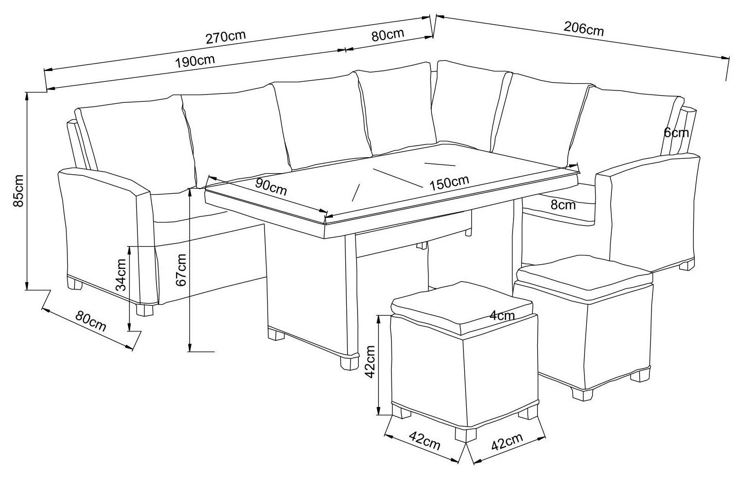 Destiny Tuinset Alcudia Aluminium, polyrotan (set, 20-delig)