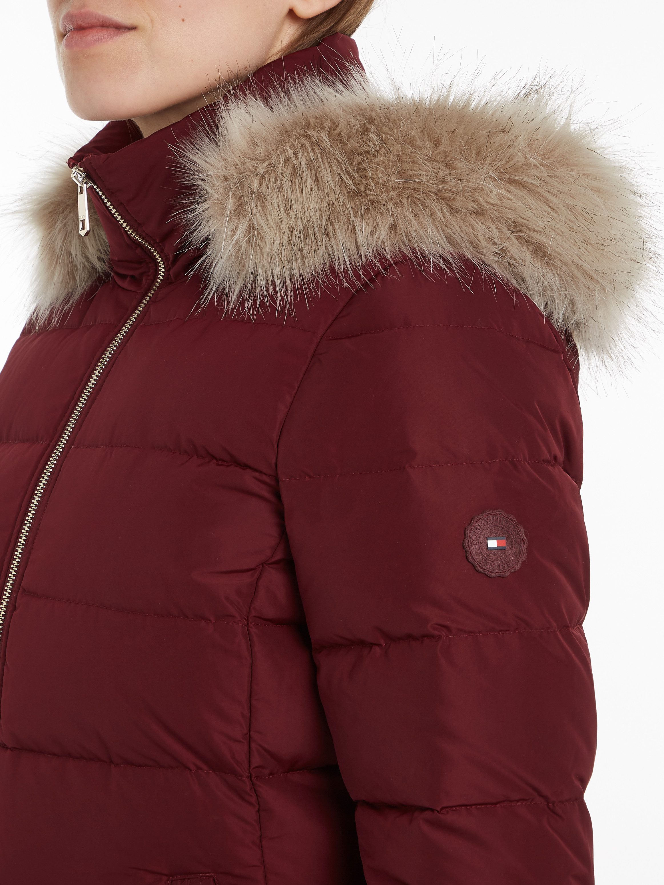 Tommy Hilfiger Gewatteerde jas HERITAGE DOWN TYRA COAT WITH FUR
