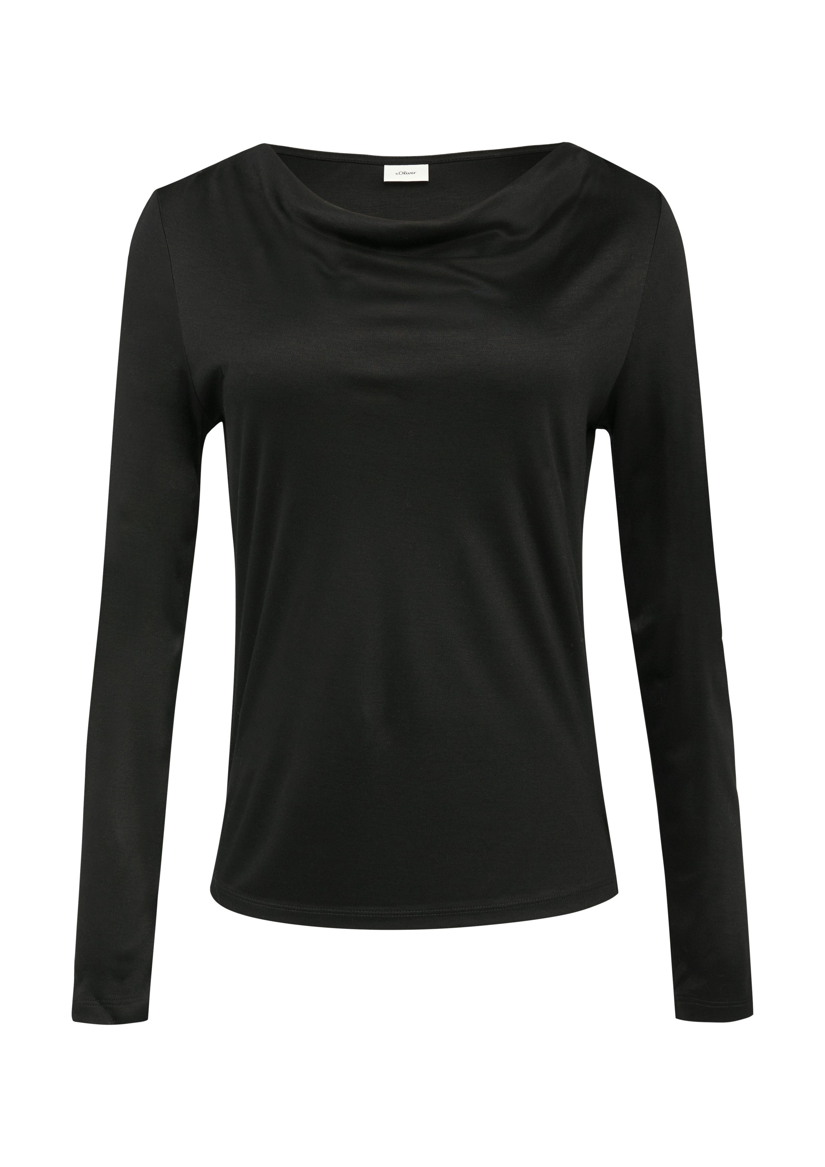 s.Oliver BLACK LABEL Shirt met lange mouwen met cascadehals