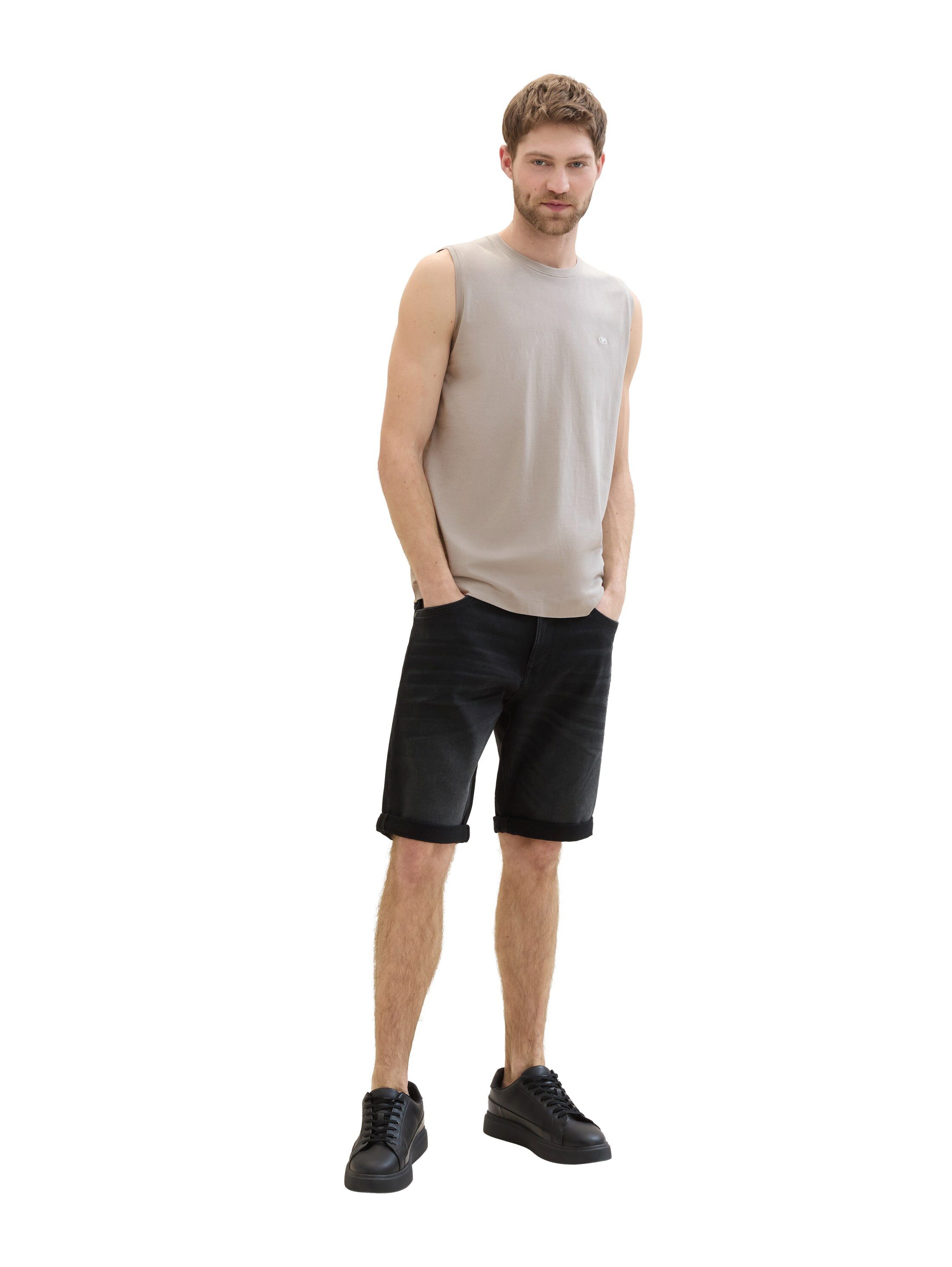 Tom Tailor Jeansbermuda Josh met merklabel