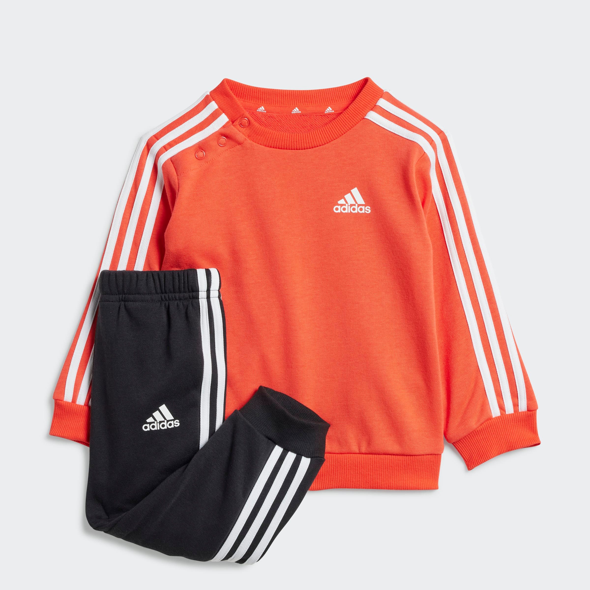 adidas Sportswear Trainingspak ESSENTIALS 3STRIPES KIDS JOGGINGSPAK (2-delig) kinderen trainingspakken maat 62 rood