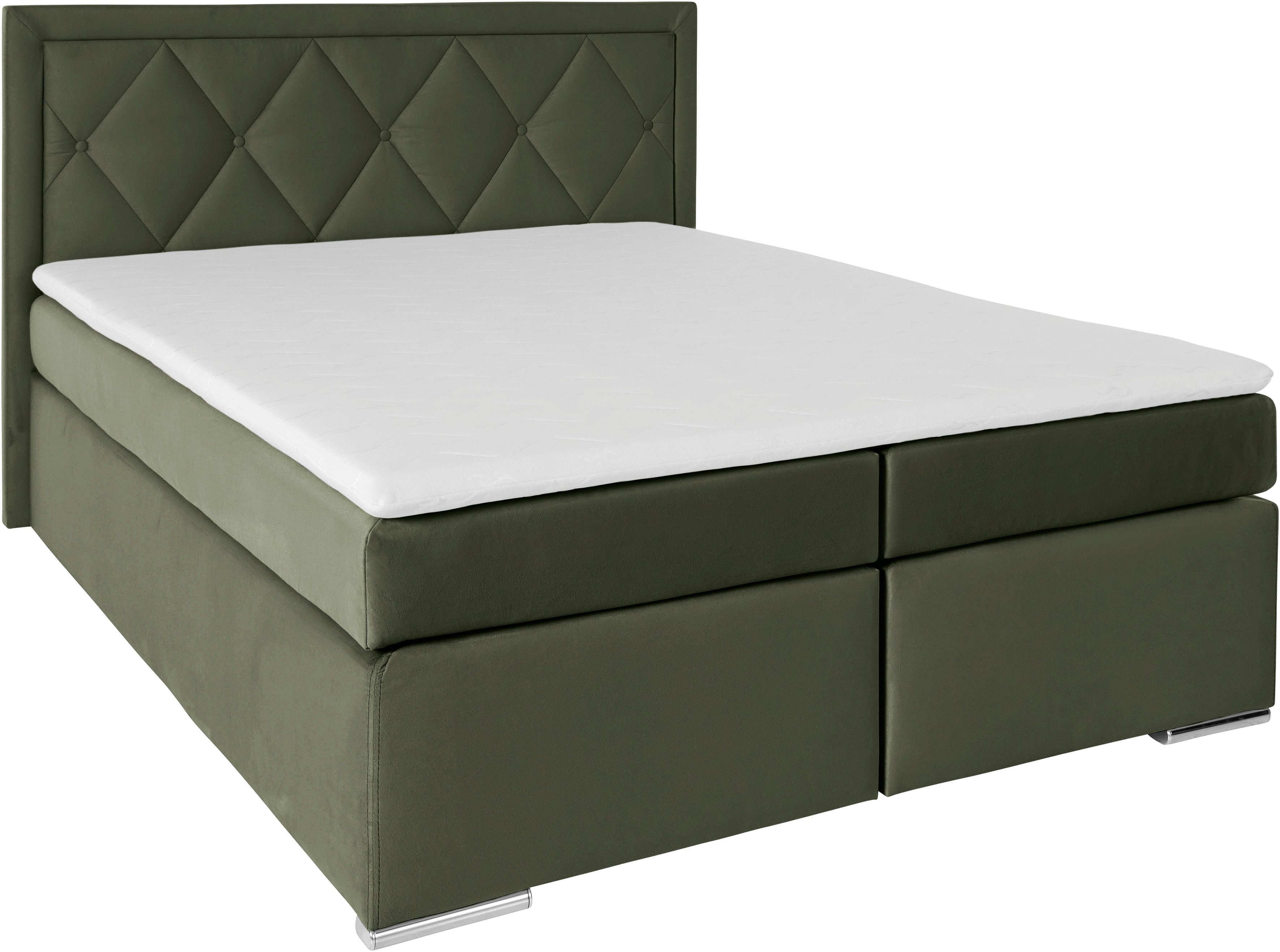 Leonique Boxspring Alfie, bestseller, optioneel met bedlade met capitonnage in het hoofdbord, h2, h3 en h4 ter keuze