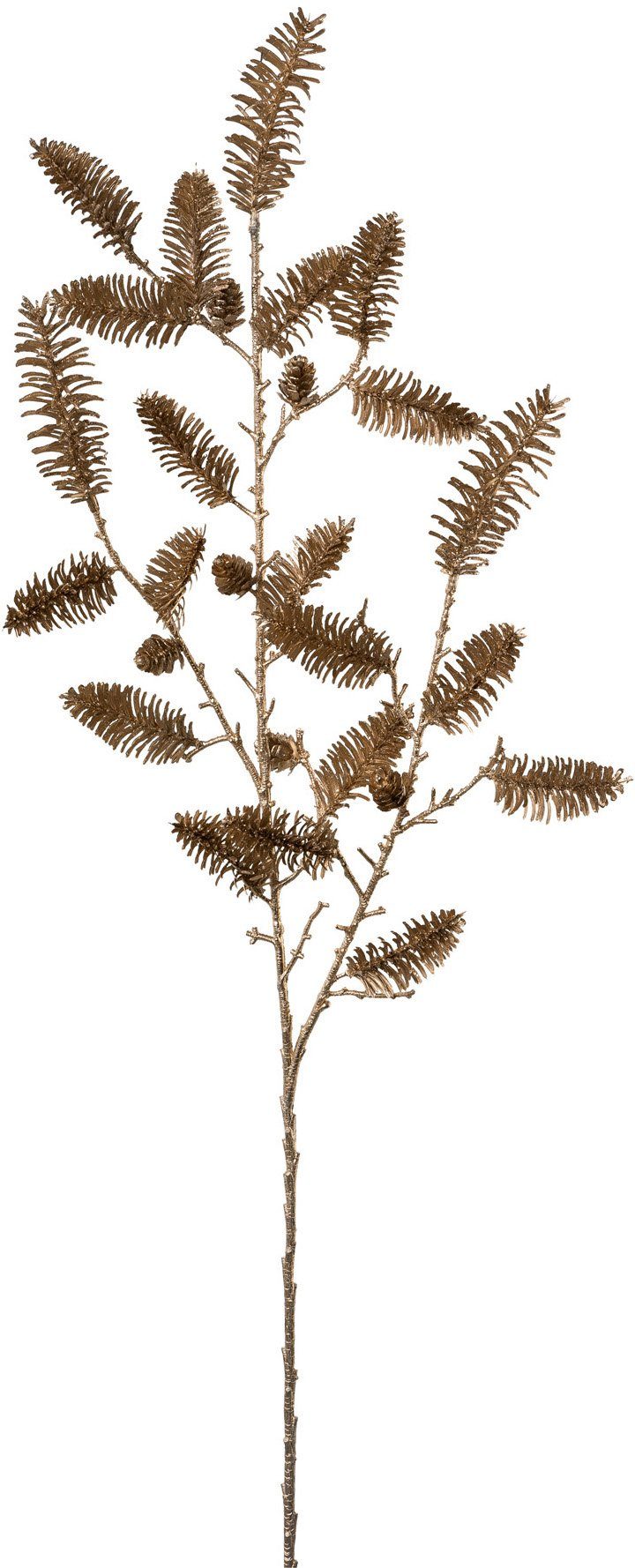 Creativ green Winterse kunstplant Kerst versiering Tak met talrijke dennenpunten, champagne, 2-delige set (2 stuks)