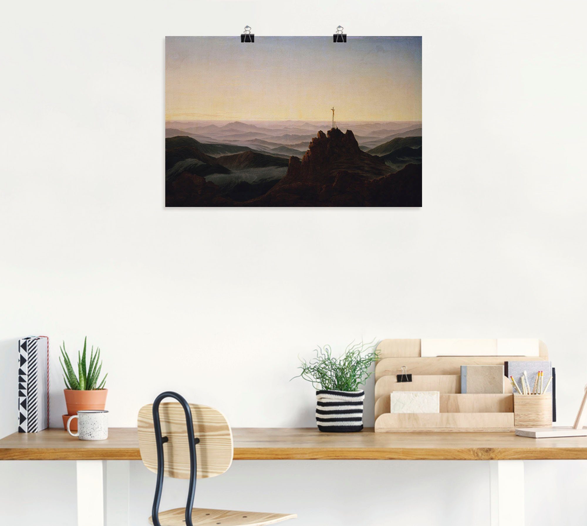 Artland Artprint Morgen in het Reuzengebergte. Omstreeks 1810 als artprint van aluminium, artprint op linnen, muursticker of poster in verschillende maten