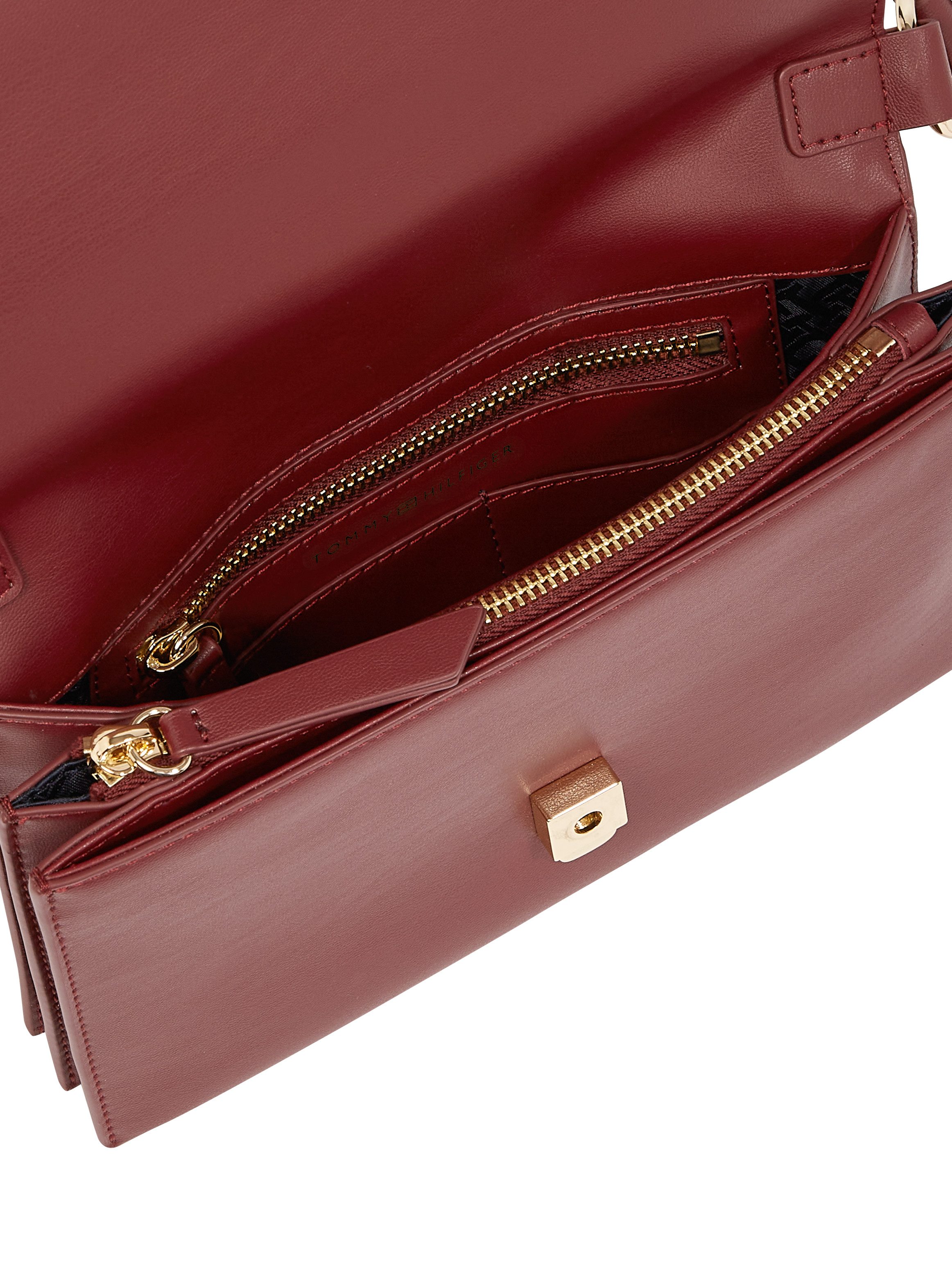Tommy Hilfiger Schoudertas TH HERITAGE SHOULDER BAG , dames avondtas, clutch, mini bag, handtas, gouden details