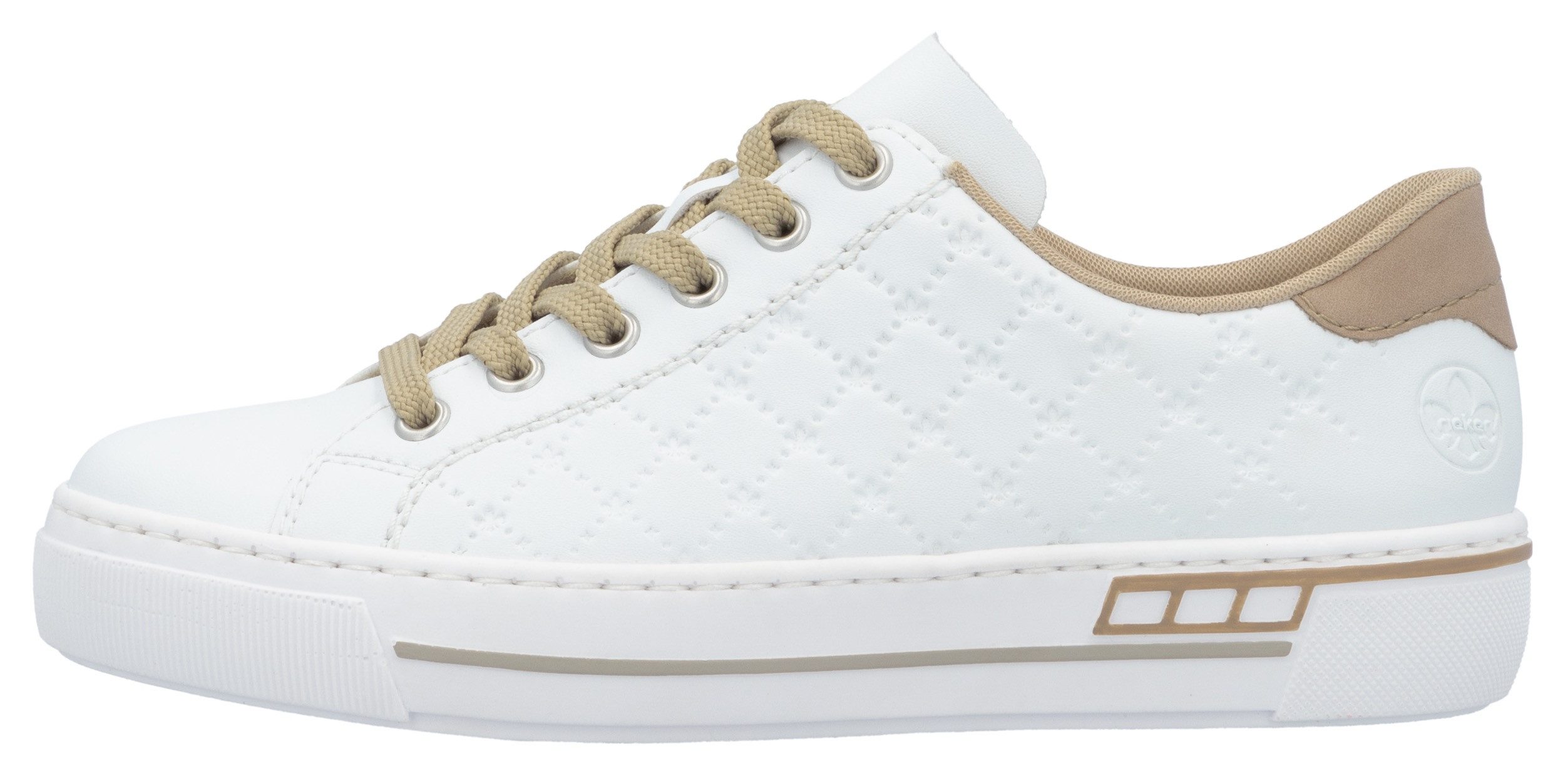 Rieker Plateausneakers harmonieuze contrastdetails, vrijetijdsschoen, lage schoen, veterschoen