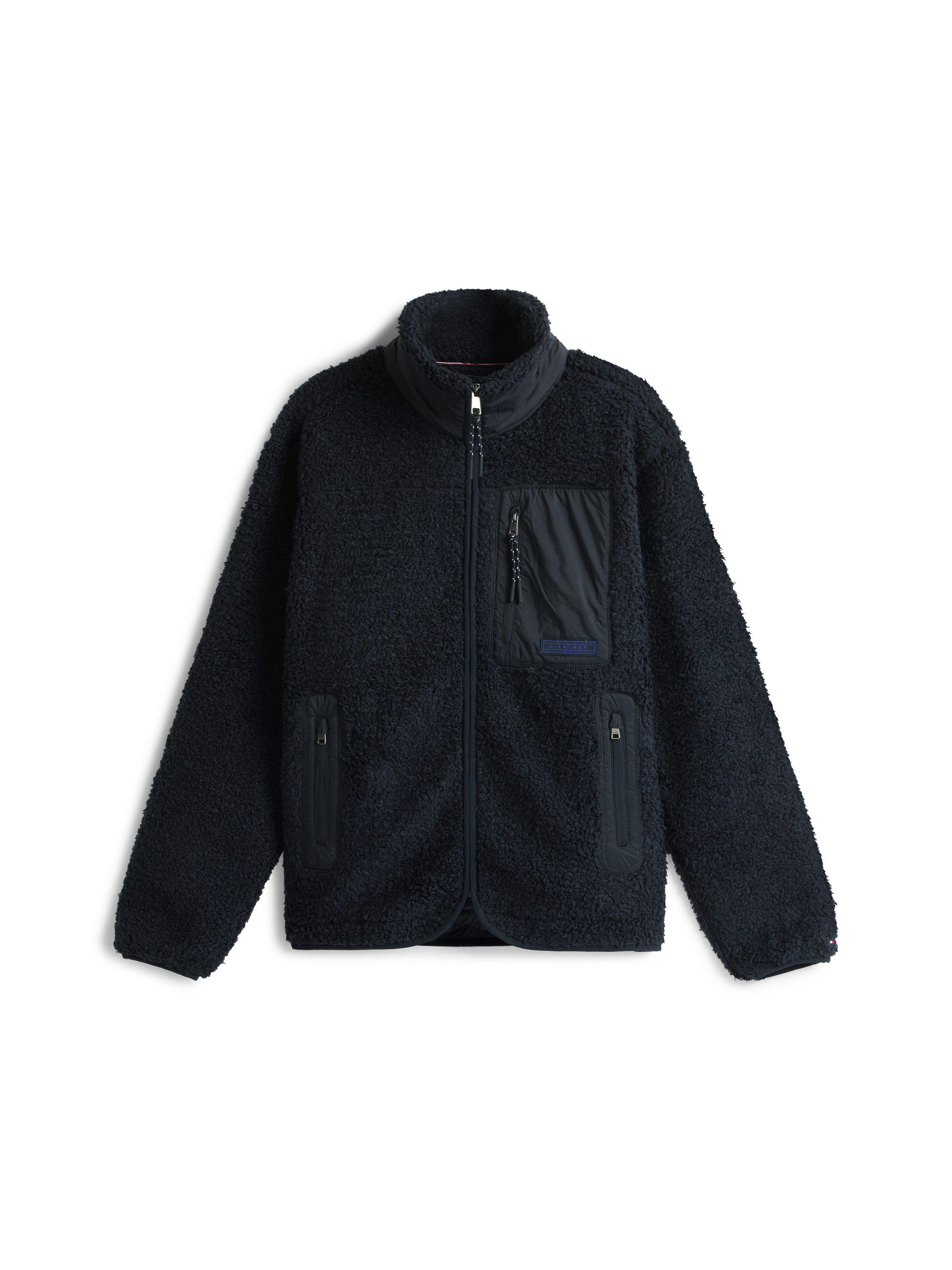 Tommy Hilfiger Sweatvest TEDDY FLEECE ZIP THROUGH Overgangsjas herfstjas teddy pluche zachte jas