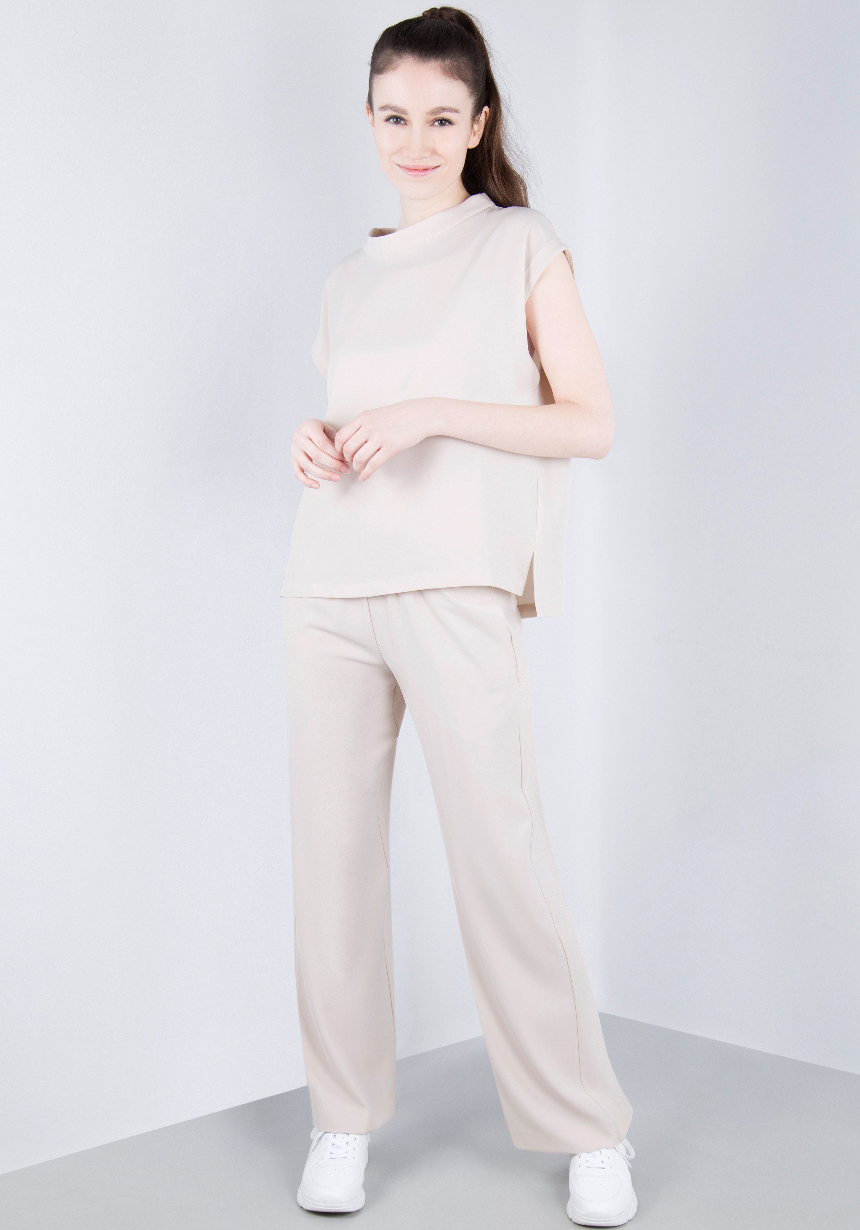 IMPERIAL Bandplooibroek Vloeiende, wijde broek met elastische tailleband