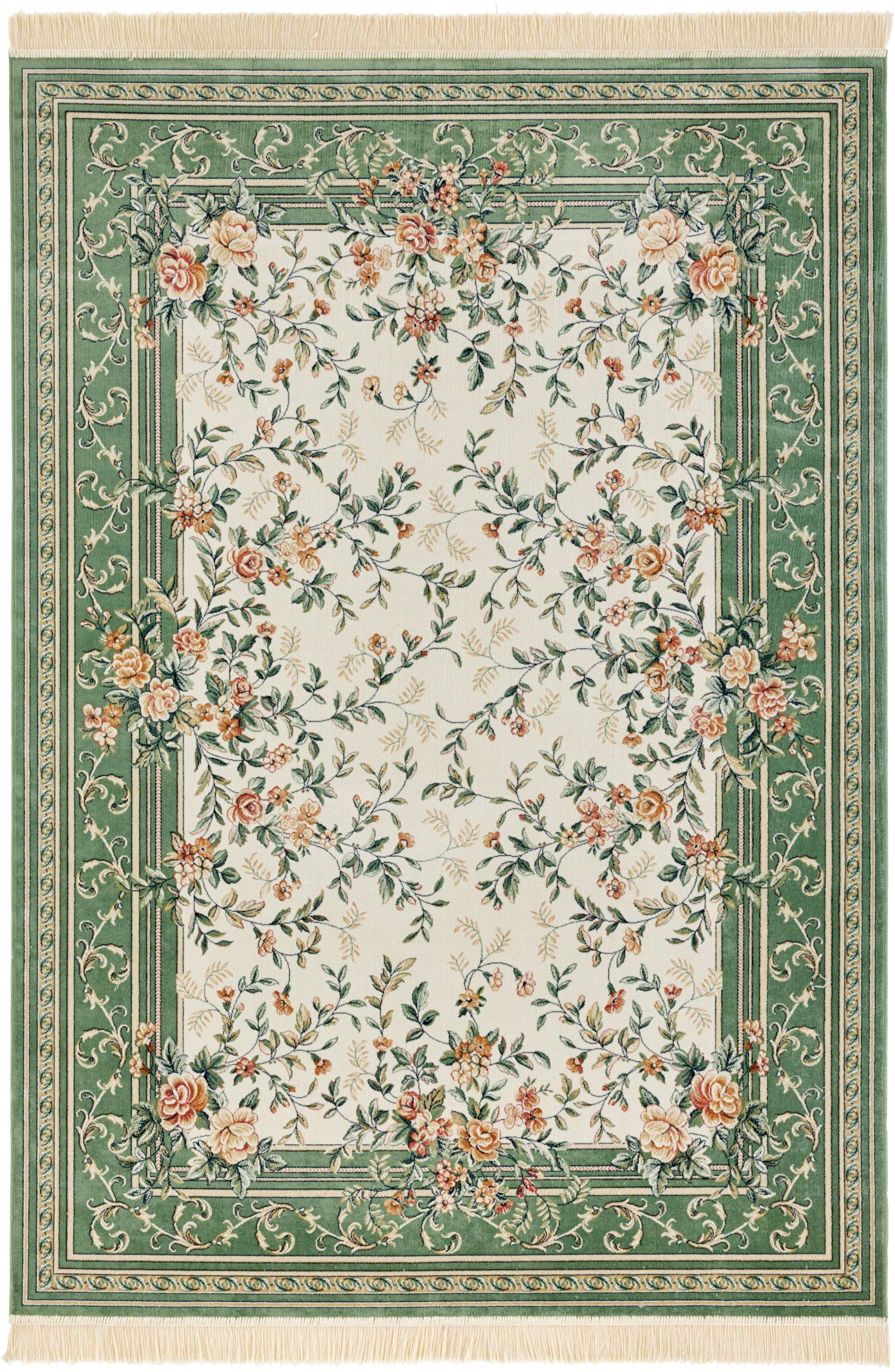 NOURISTAN Vloerkleed Antiek Flowers Oriëntaals met franje, oriënt, woonkamer, slaapkamer, eetkamer