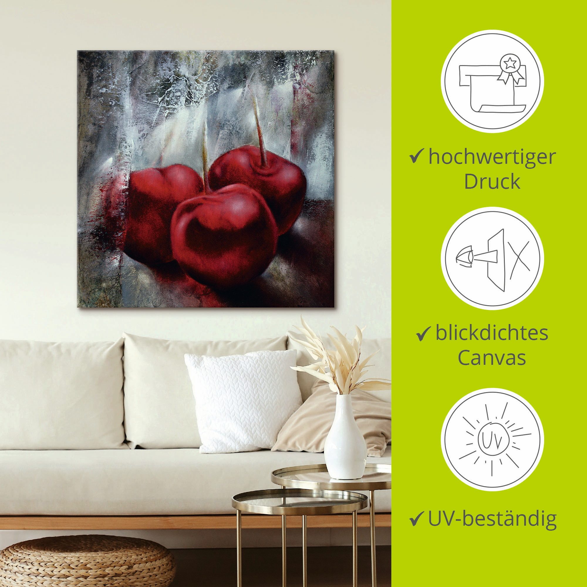Artland Artprint Kersen als artprint op linnen, poster in verschillende formaten maten
