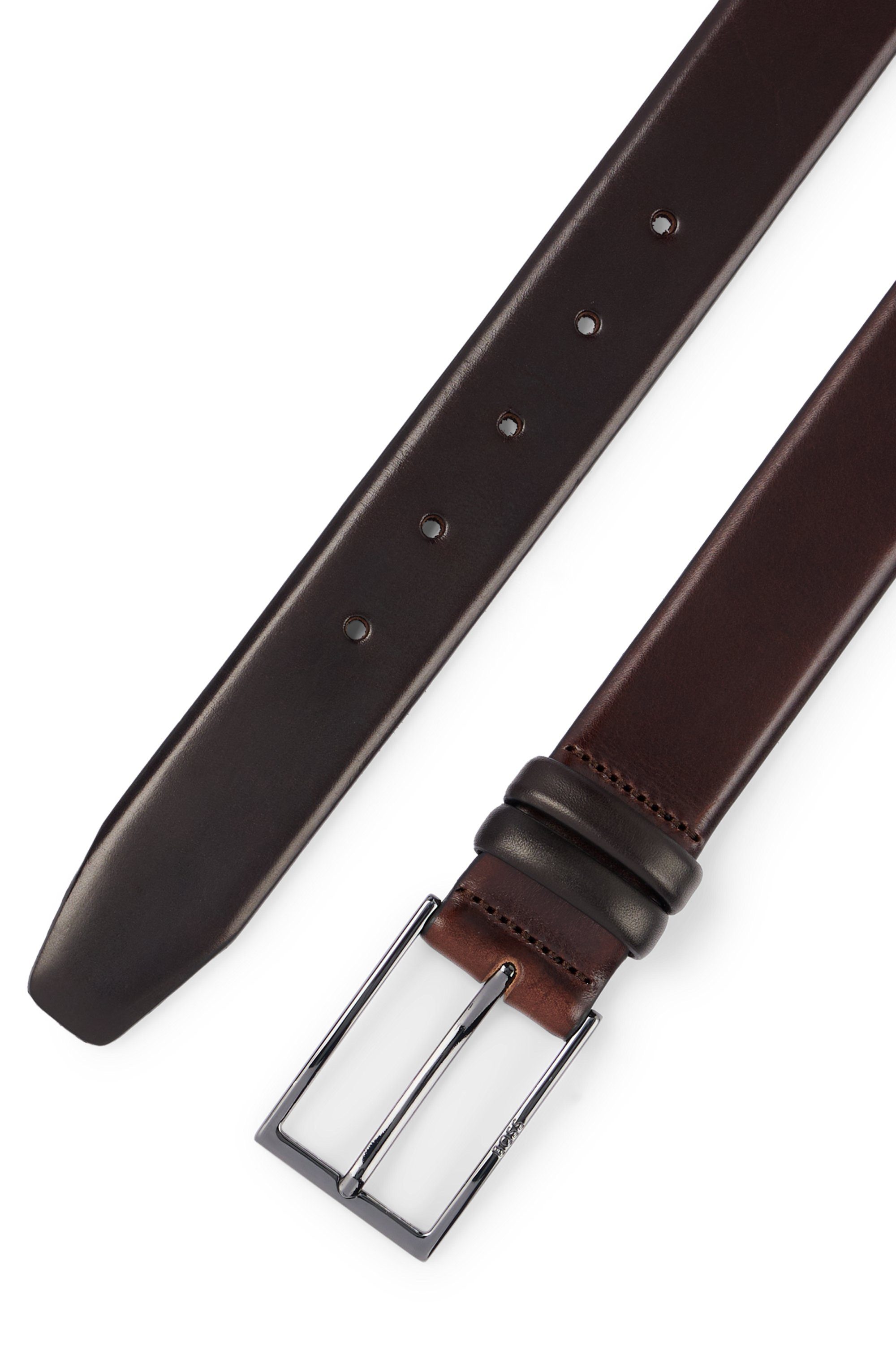 Boss Leren riem CARMELLO van gelooid leer met hugo boss logo-embossing op metalen sluiting