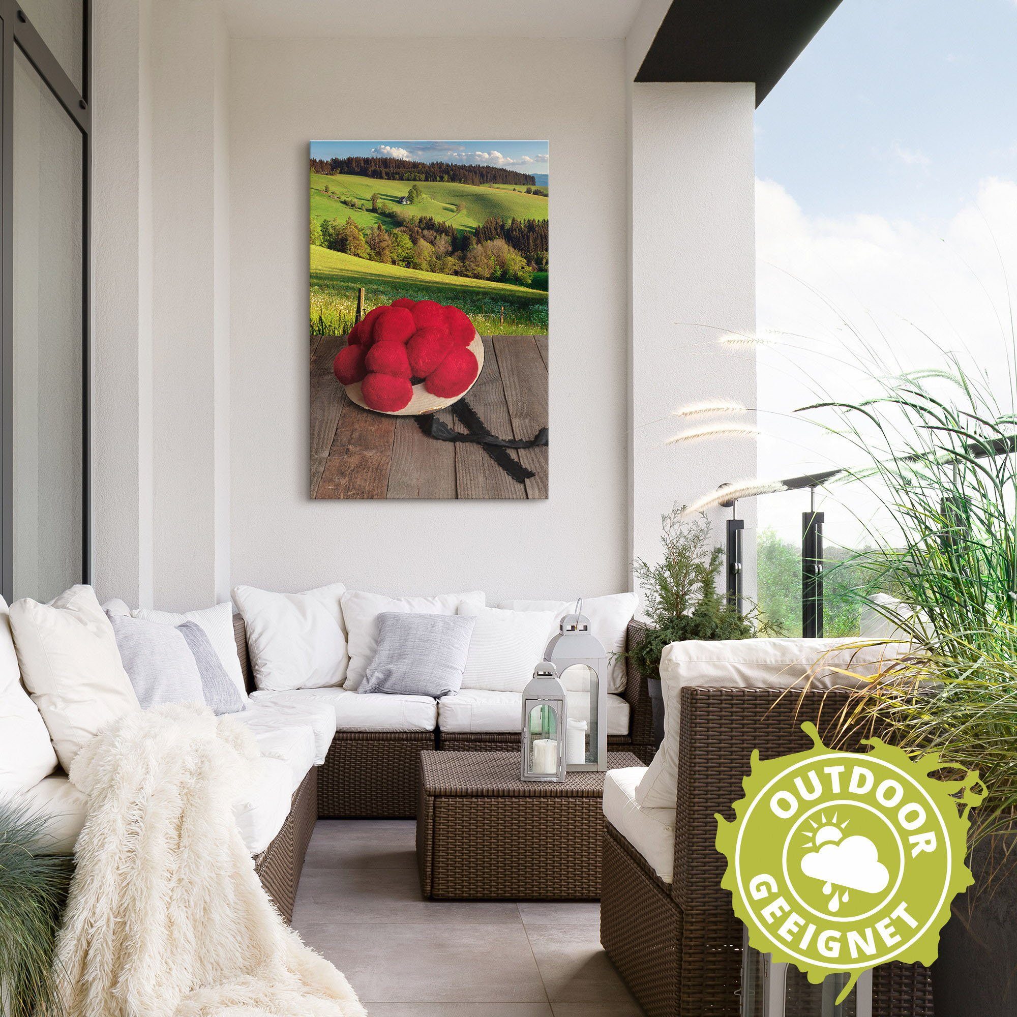 Artland Artprint Bollenhut uit het Zwarte Woud op een houten tafel als artprint van aluminium, artprint voor buiten, artprint op linnen in verschillende maten
