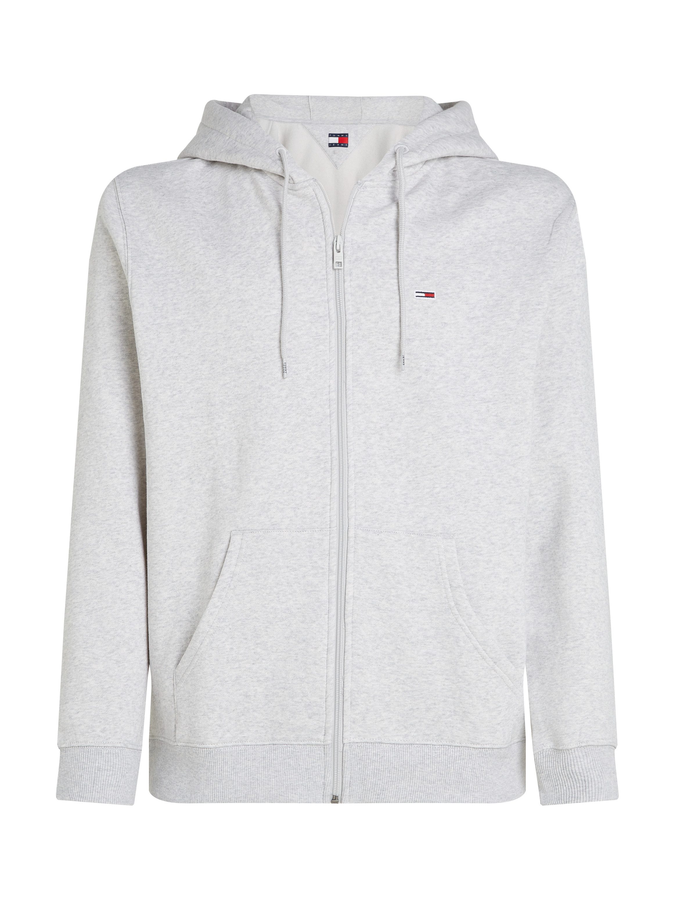 TOMMY JEANS Sweatshirt TJM REG S FLAG ZIP FLEECE THRU met geborduurd merklogo op borsthoogte