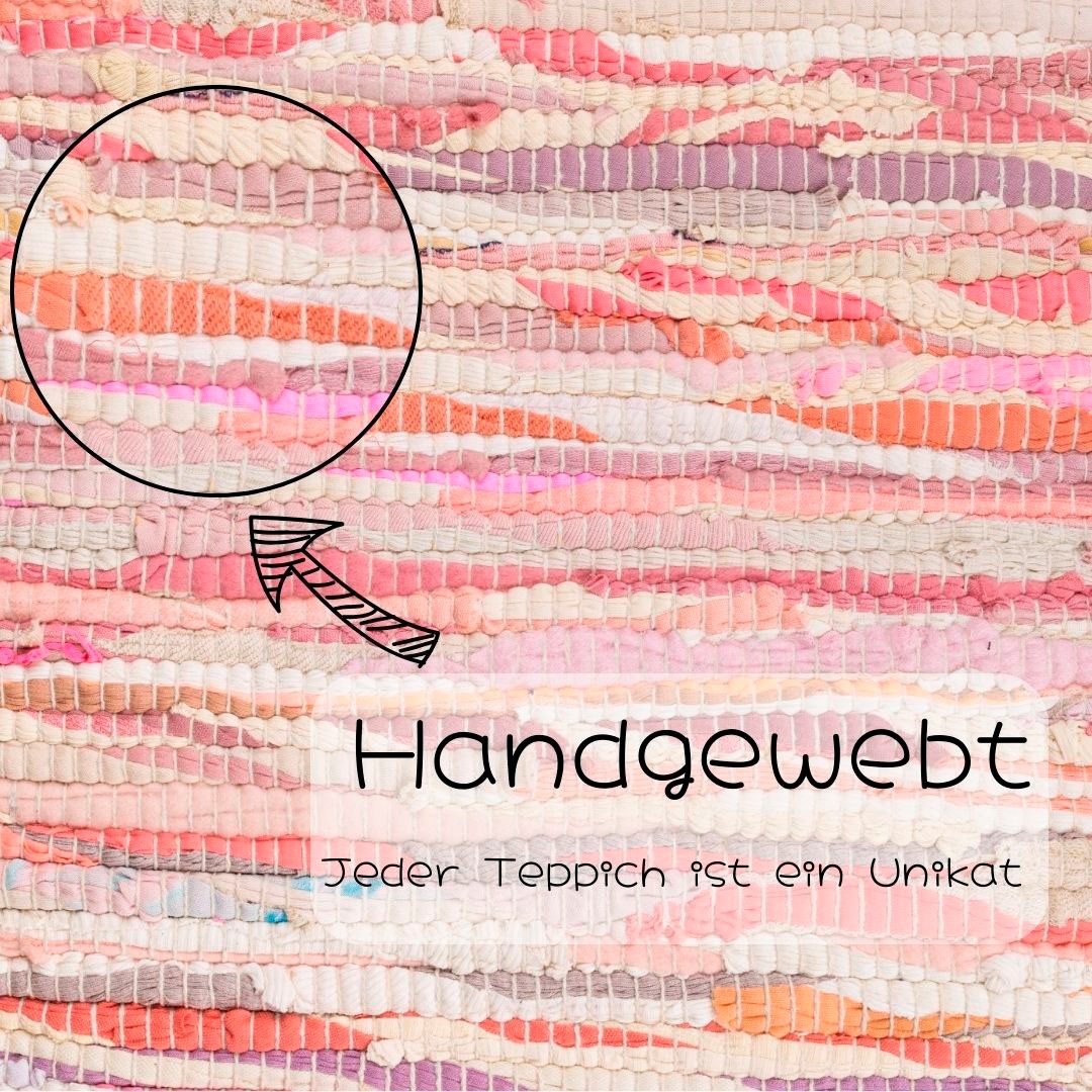 my home Vloerkleed Bente Handgeweven tapijt, 90% katoen, handgeweven, Scandi