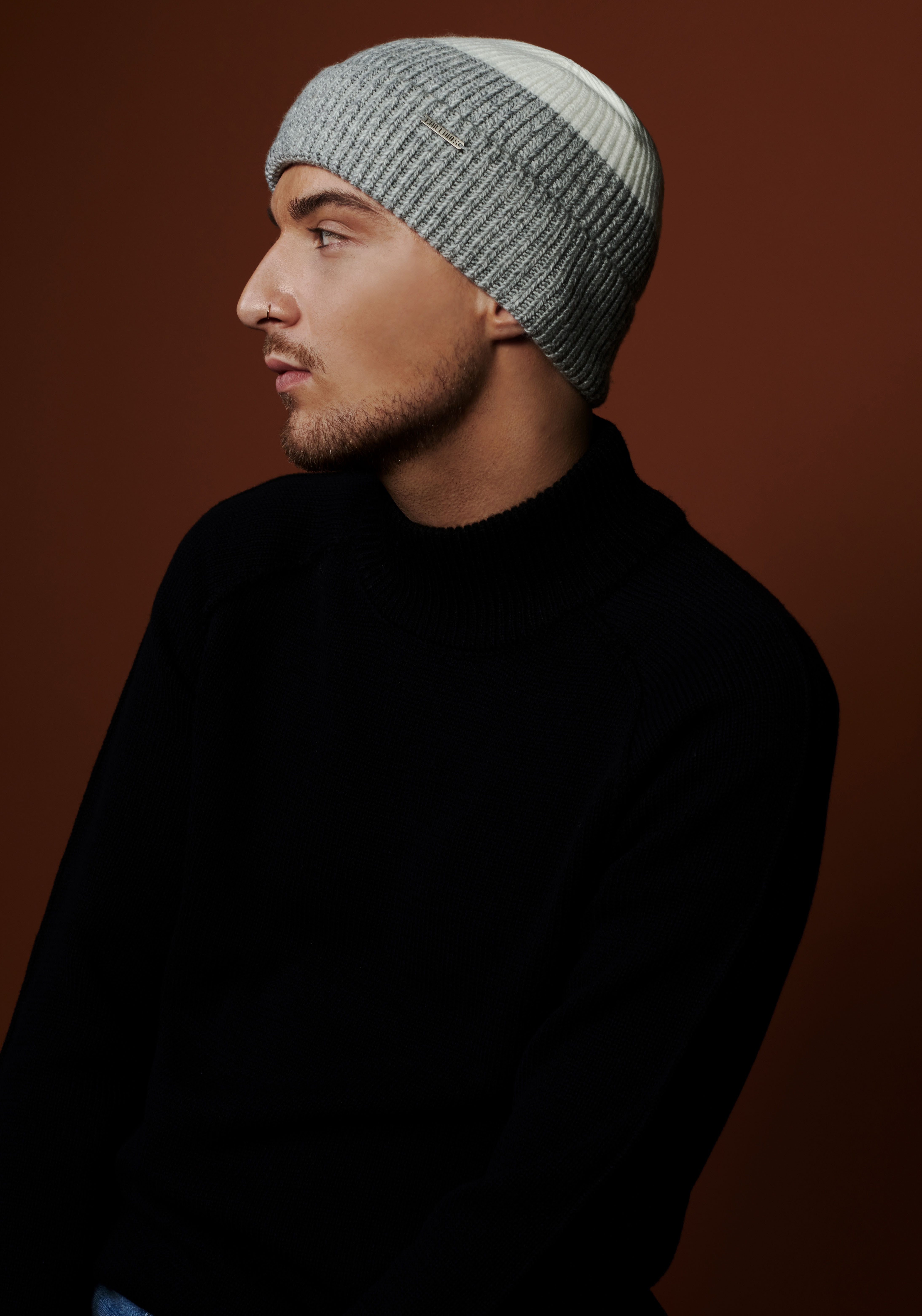 chillouts Beanie Felix Hat in two-tone look met omslag