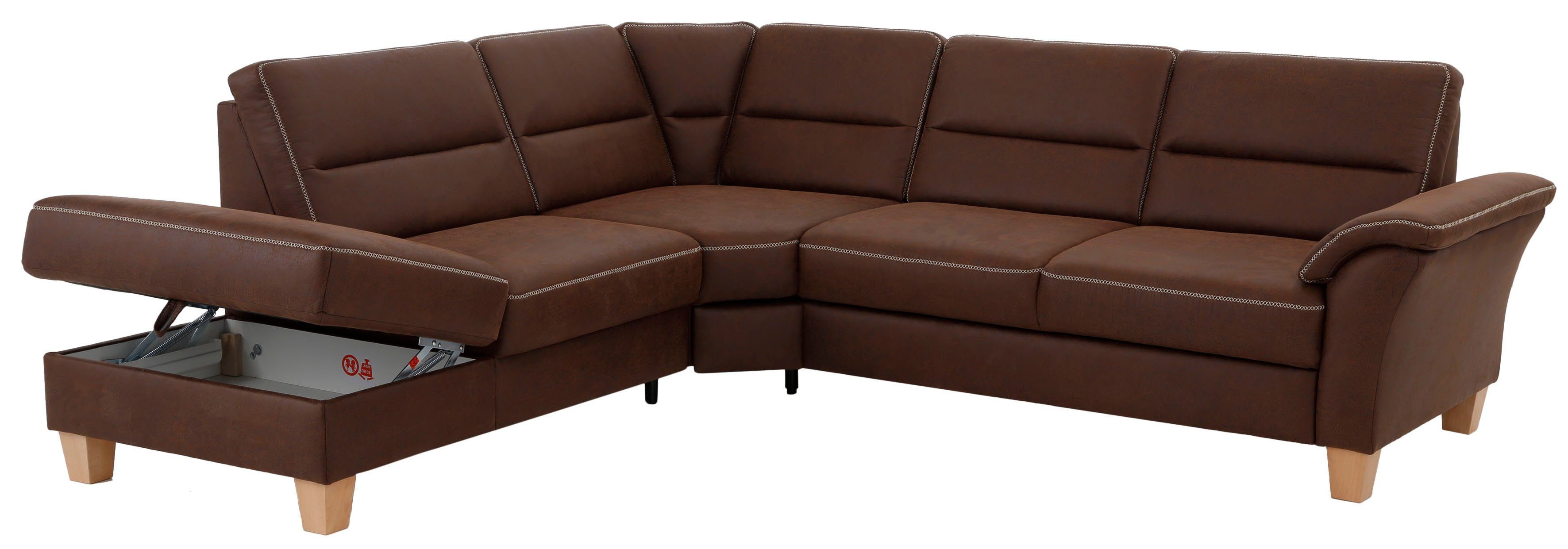 Home affaire Hoekbank Soleo L-model comfortabel door trapezehoek met relaxfunctie, ook met slaapfunctie