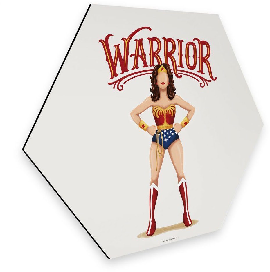 Wall-Art Metalen artprint Popart Wonderwoman fanartikel (1 stuk)