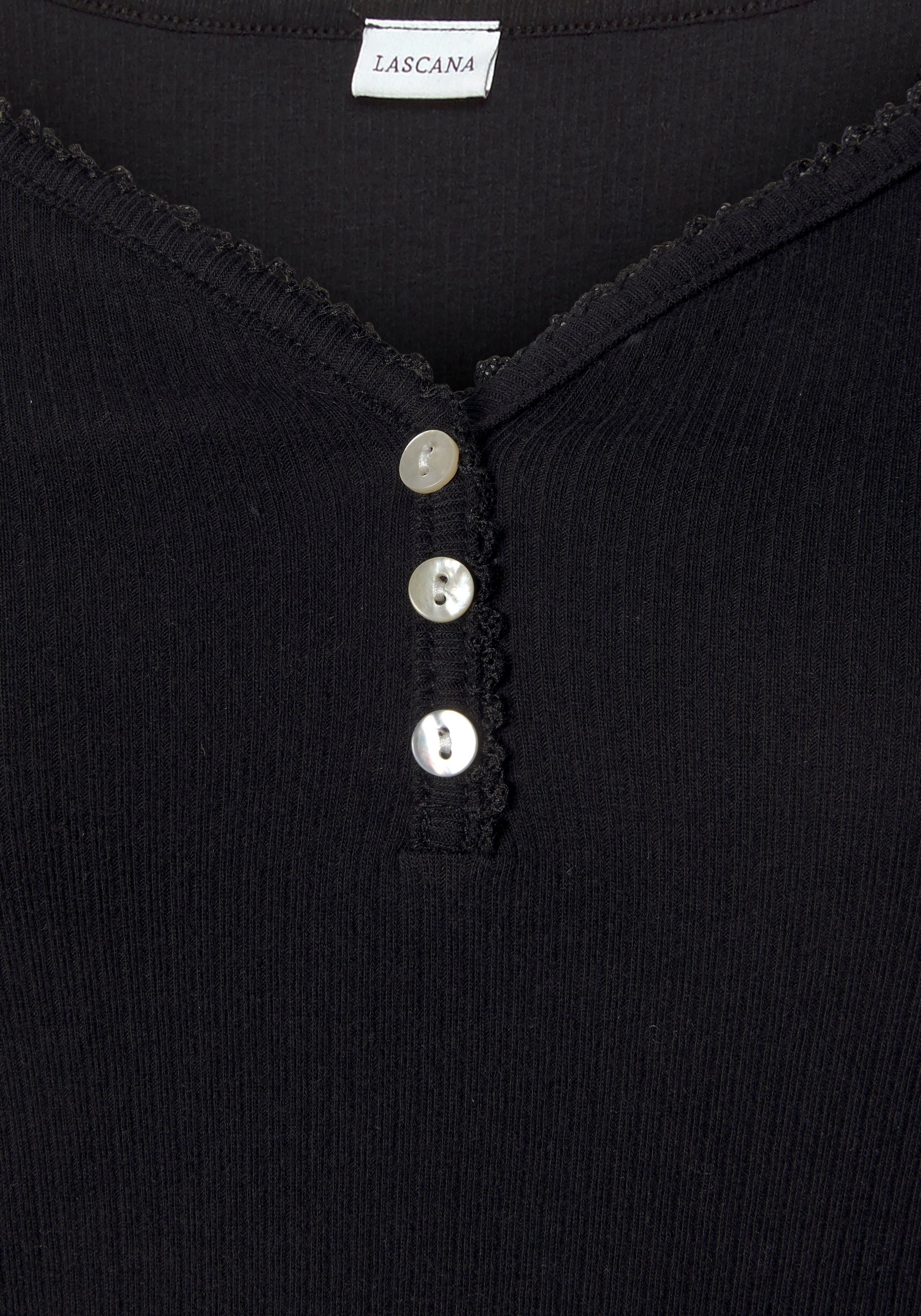 Lascana Pyjama top van ribbreisel